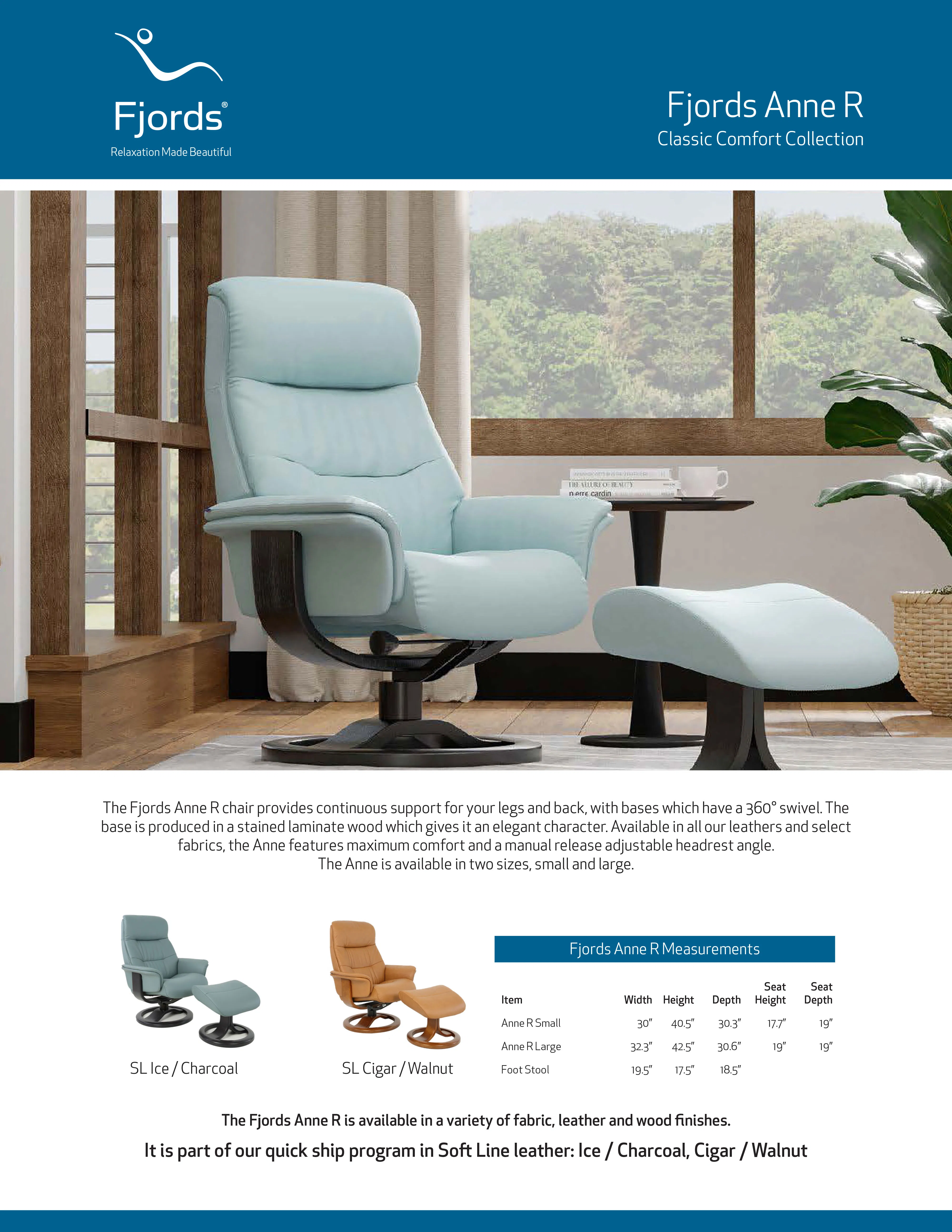 Annie R Swivel Recliner and Ottoman Ice - 2 Sizes (In stock - Fast shipping) 5 Annie R Swivel Recliner and Ottoman Ice - 2 Sizes (In stock - Fast shipping)