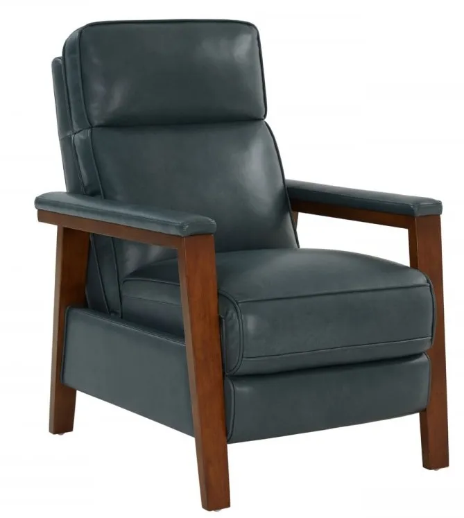Ashland Push Thru The Arms Leather Recliner (Bluegray) In stock 1 Ashland Push Thru The Arms Leather Recliner (Bluegray) In stock
