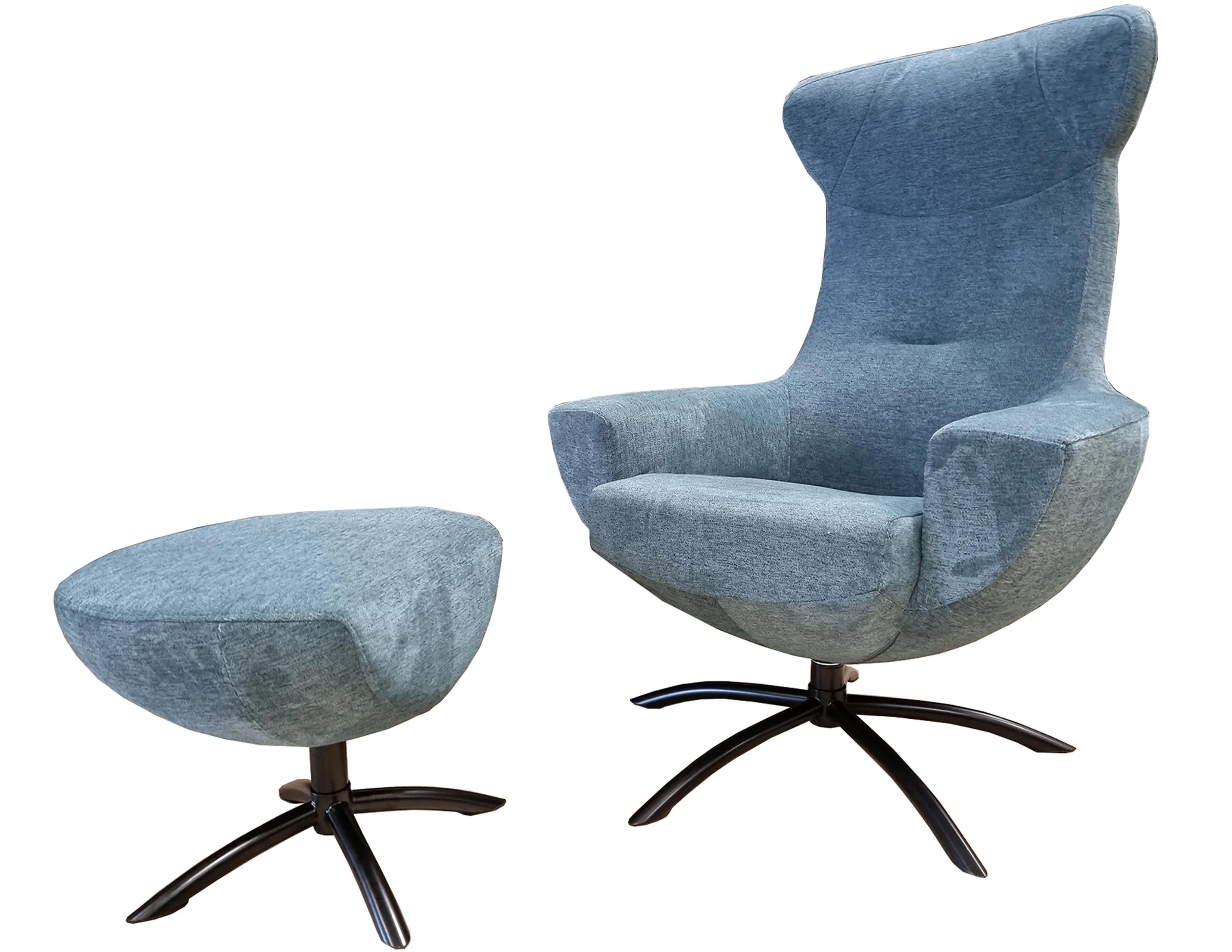 Baloo Swivel Rocking Chair and Ottoman in Sea (In stock - Fast shipping) 2 Baloo Swivel Rocking Chair and Ottoman in Sea (In stock - Fast shipping)