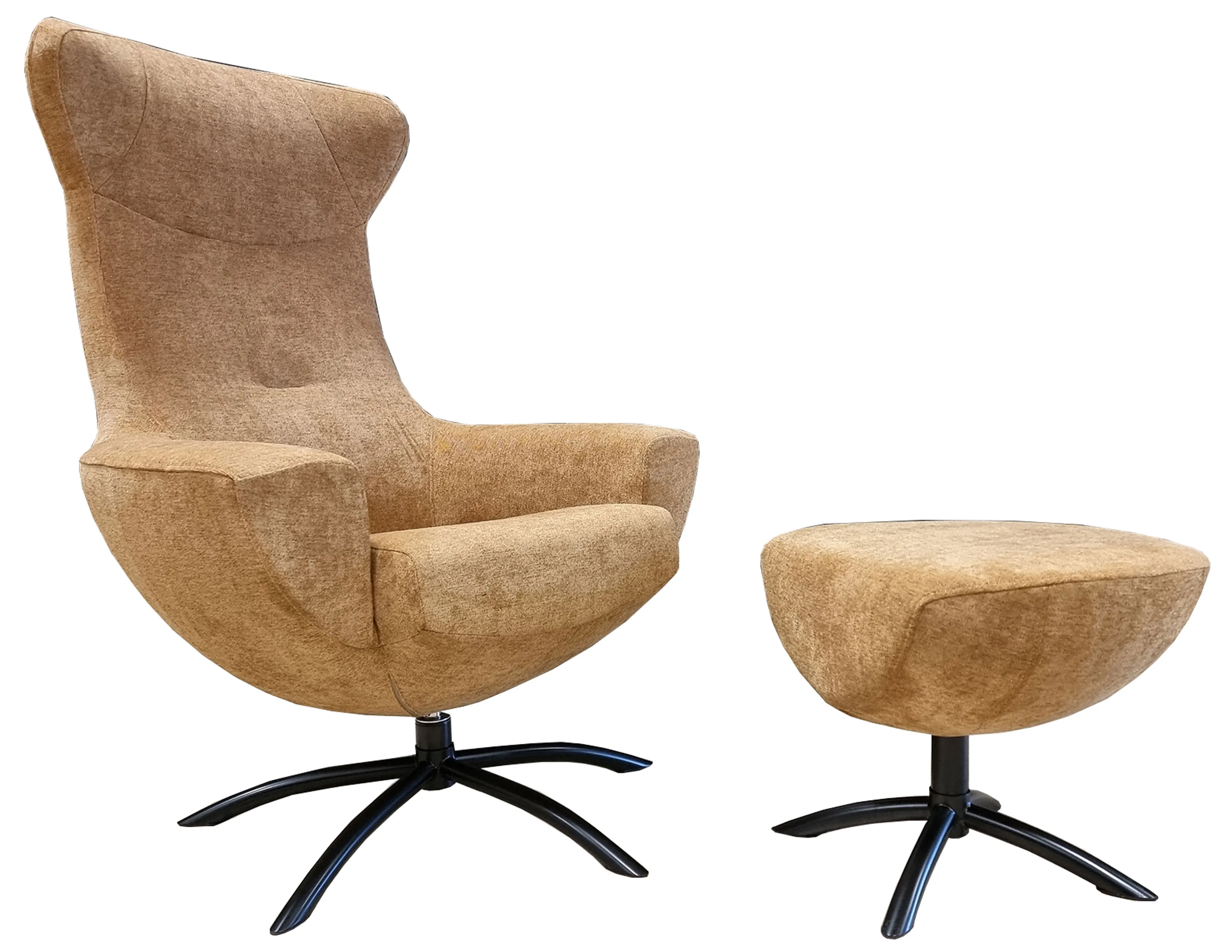 Baloo Swivel Rocking Chair and Ottoman in Gold (In stock - Fast shipping) 1 Baloo Swivel Rocking Chair and Ottoman in Gold (In stock - Fast shipping)