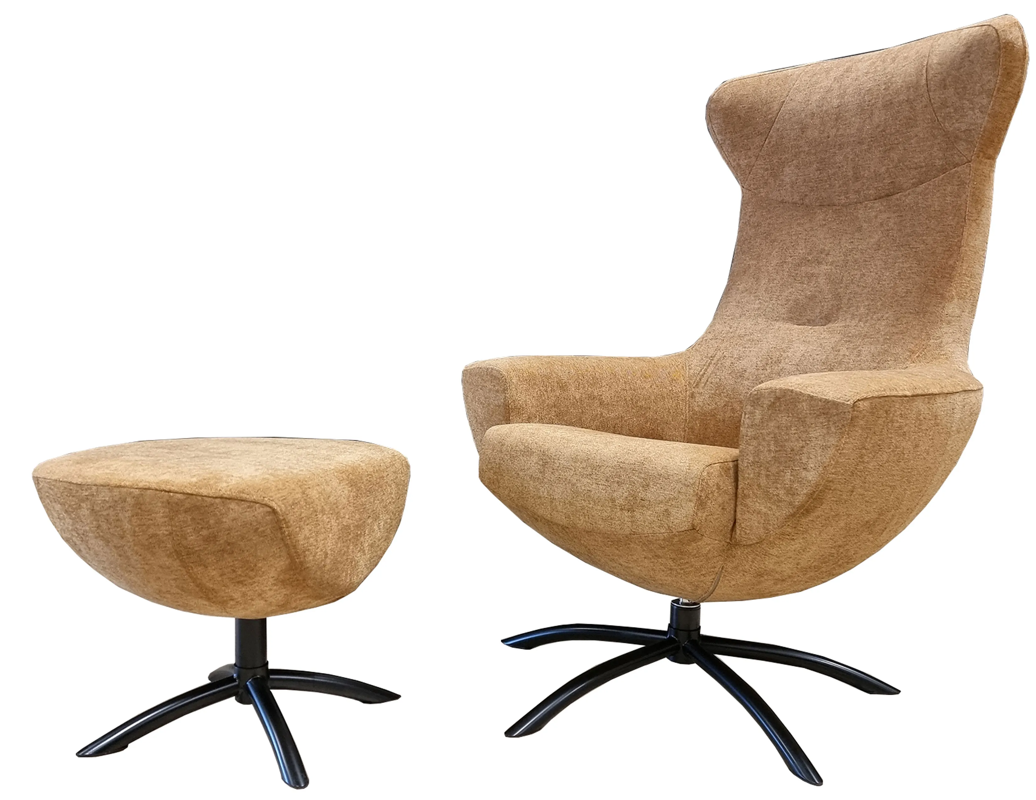 Baloo Swivel Rocking Chair and Ottoman in Gold (In stock - Fast shipping) 2 Baloo Swivel Rocking Chair and Ottoman in Gold (In stock - Fast shipping)
