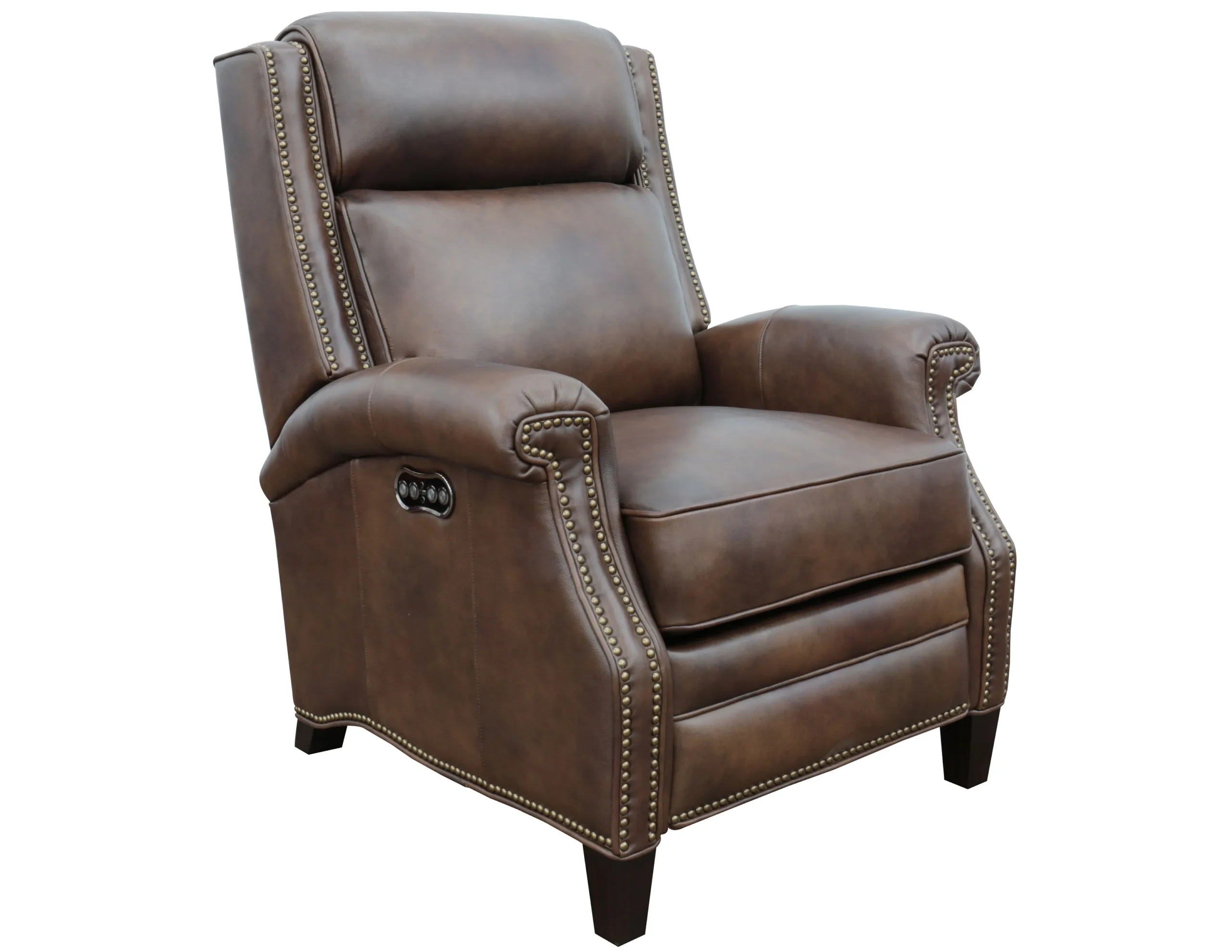 Barrett Leather Power Headrest Power Recliner (Cognac) In stock 1 Barrett Leather Power Headrest Power Recliner (Cognac) In stock