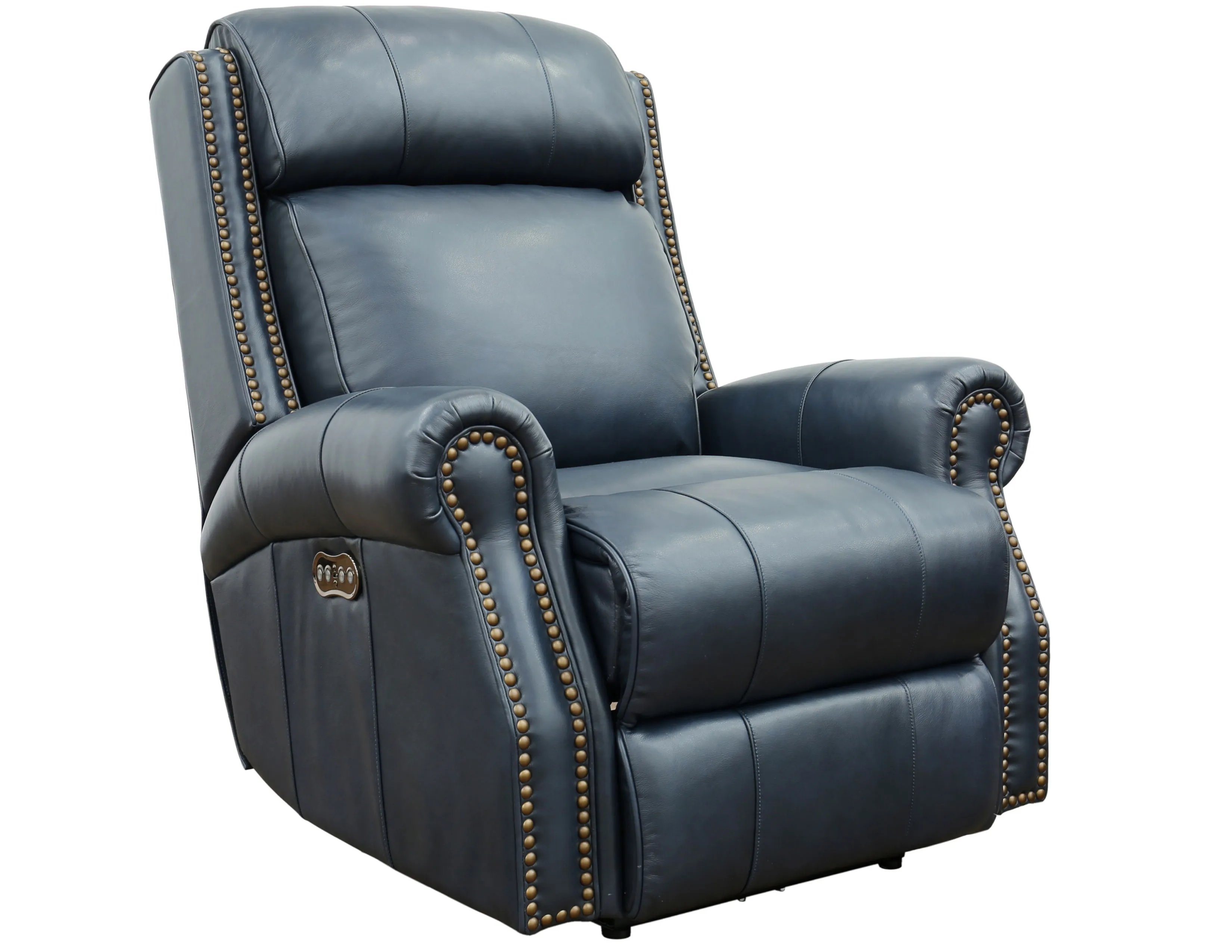 Blair Big & Tall Leather Power Headrest Power Recliner (Blue) In stock 1 Blair Big & Tall Leather Power Headrest Power Recliner (Blue) In stock