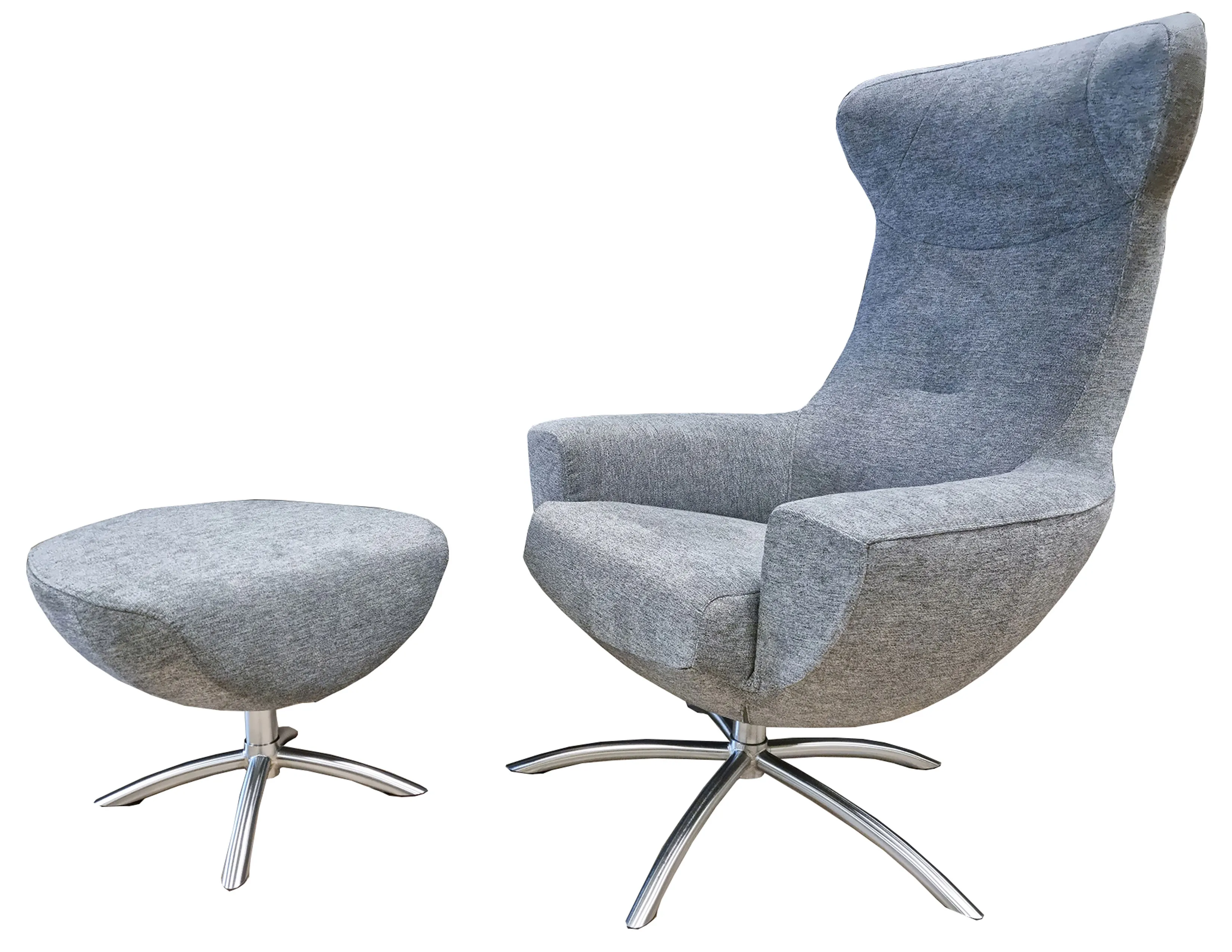 Baloo Swivel Rocking Chair and Ottoman in Stone (In stock - Fast shipping) 2 Baloo Swivel Rocking Chair and Ottoman in Stone (In stock - Fast shipping)