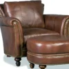 Bradington Young Richardson Stationary Chair 8-Way Tie - Top Grain Leather - In Stock (Brown)