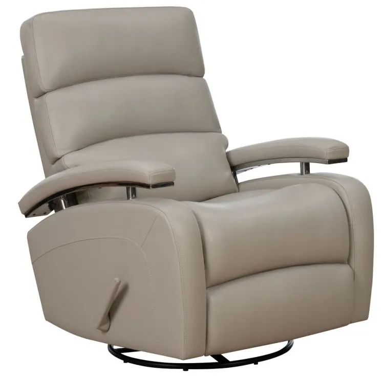 Contempo Leather Swivel Glider Recliner (Cream) In stock 1 Contempo Leather Swivel Glider Recliner (Cream) In stock