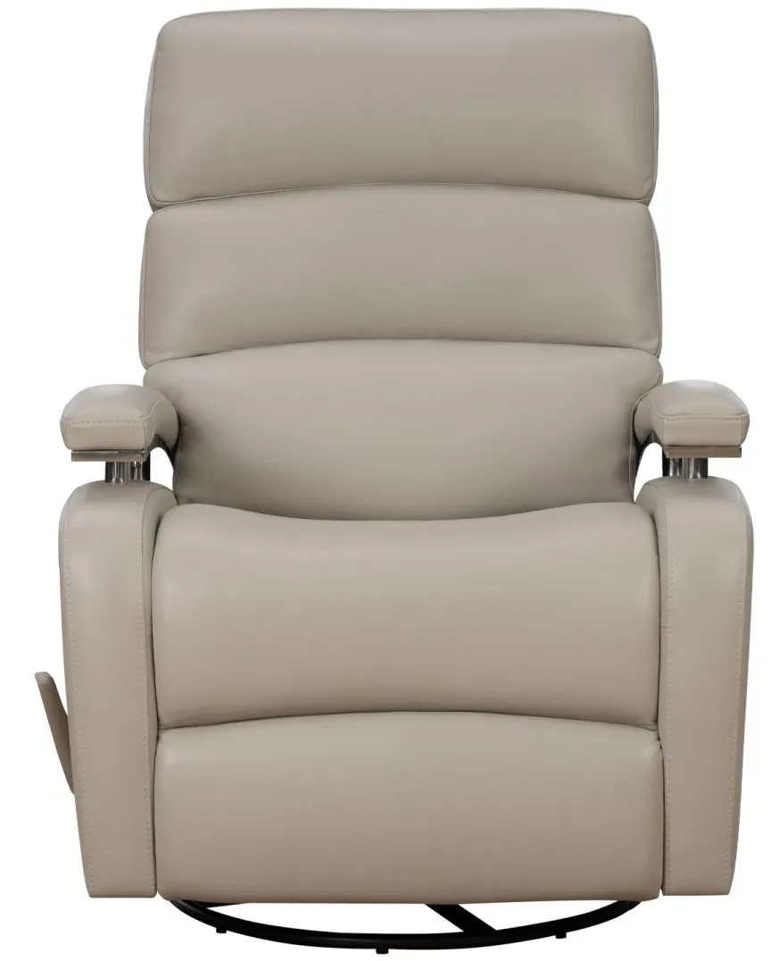 Contempo Leather Swivel Glider Recliner (Cream) In stock 2 Contempo Leather Swivel Glider Recliner (Cream) In stock