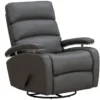 Contempo Leather Swivel Glider Recliner (Dark Gray) In stock