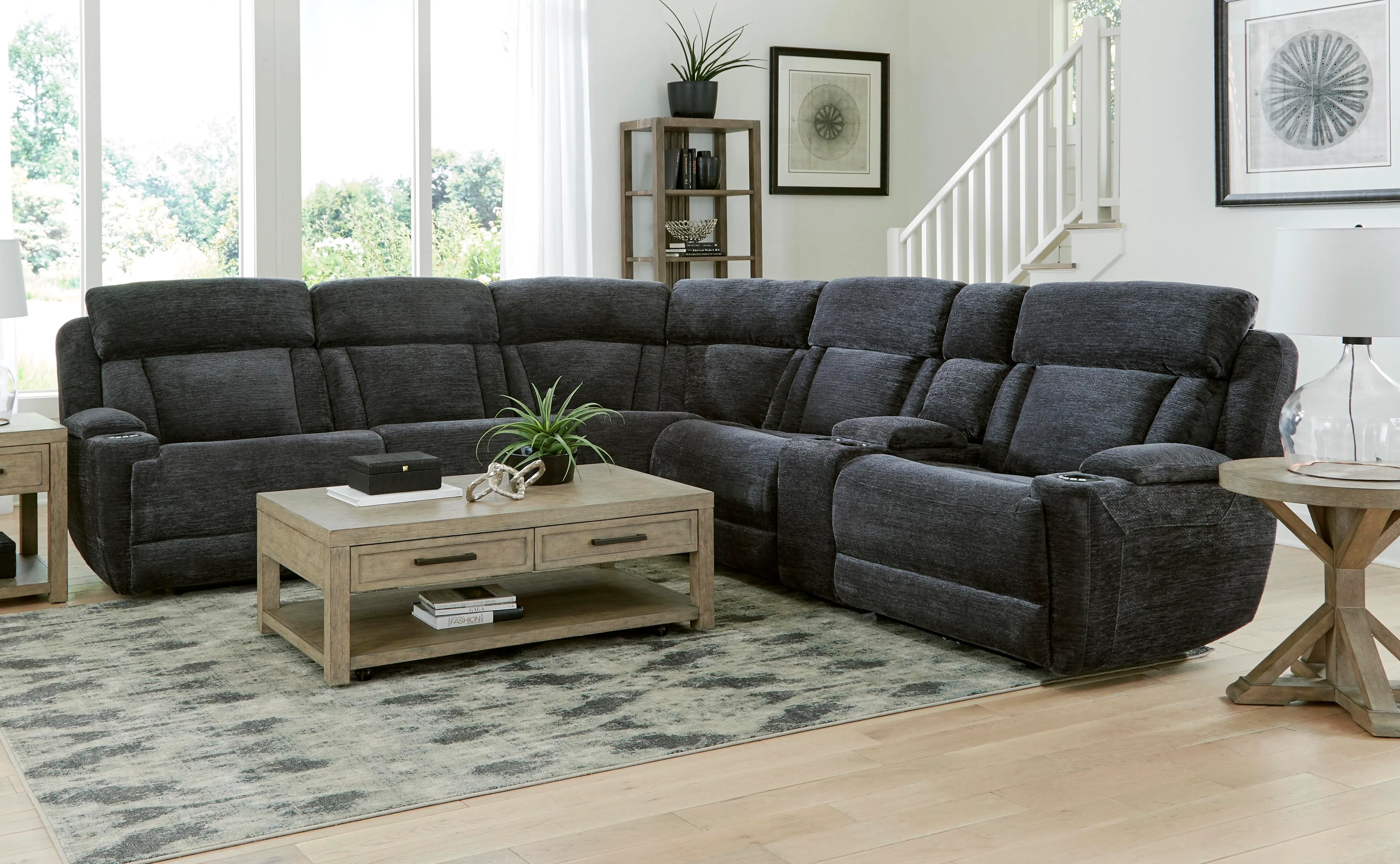Dalton 6 Piece Power Reclining Sectional Charcoal (In Stock - Fast shipping) 10 Dalton 6 Piece Power Reclining Sectional Charcoal (In Stock - Fast shipping)