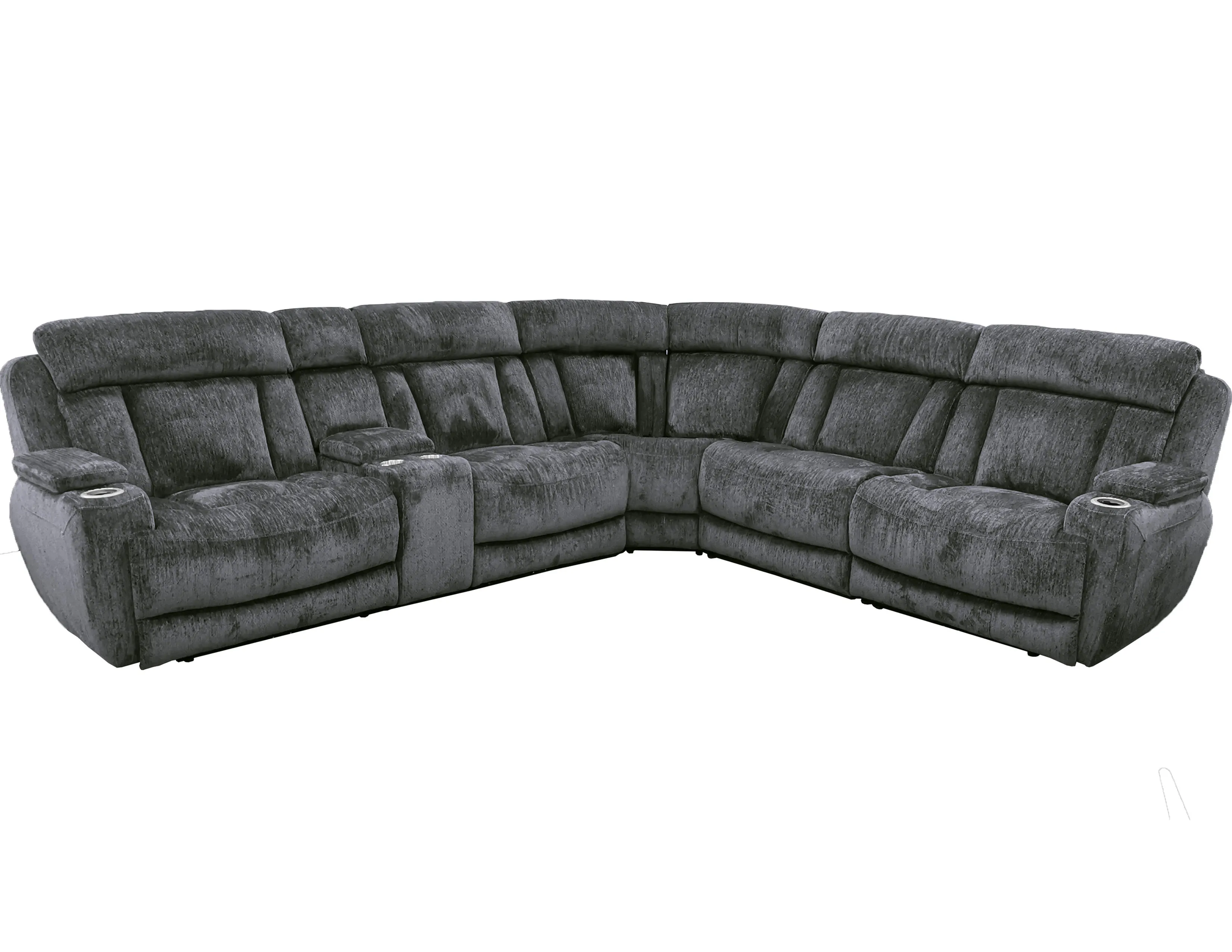 Dalton 6 Piece Power Reclining Sectional Charcoal (In Stock - Fast shipping) 2 Dalton 6 Piece Power Reclining Sectional Charcoal (In Stock - Fast shipping)