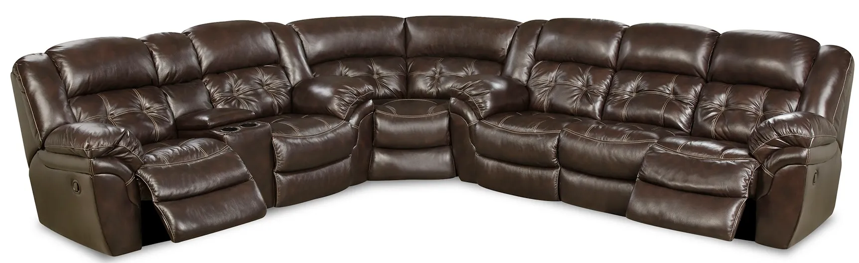 Denver Three Piece Reclining Sectional Chocolate (In stock) 1 Denver Three Piece Reclining Sectional Chocolate (In stock)