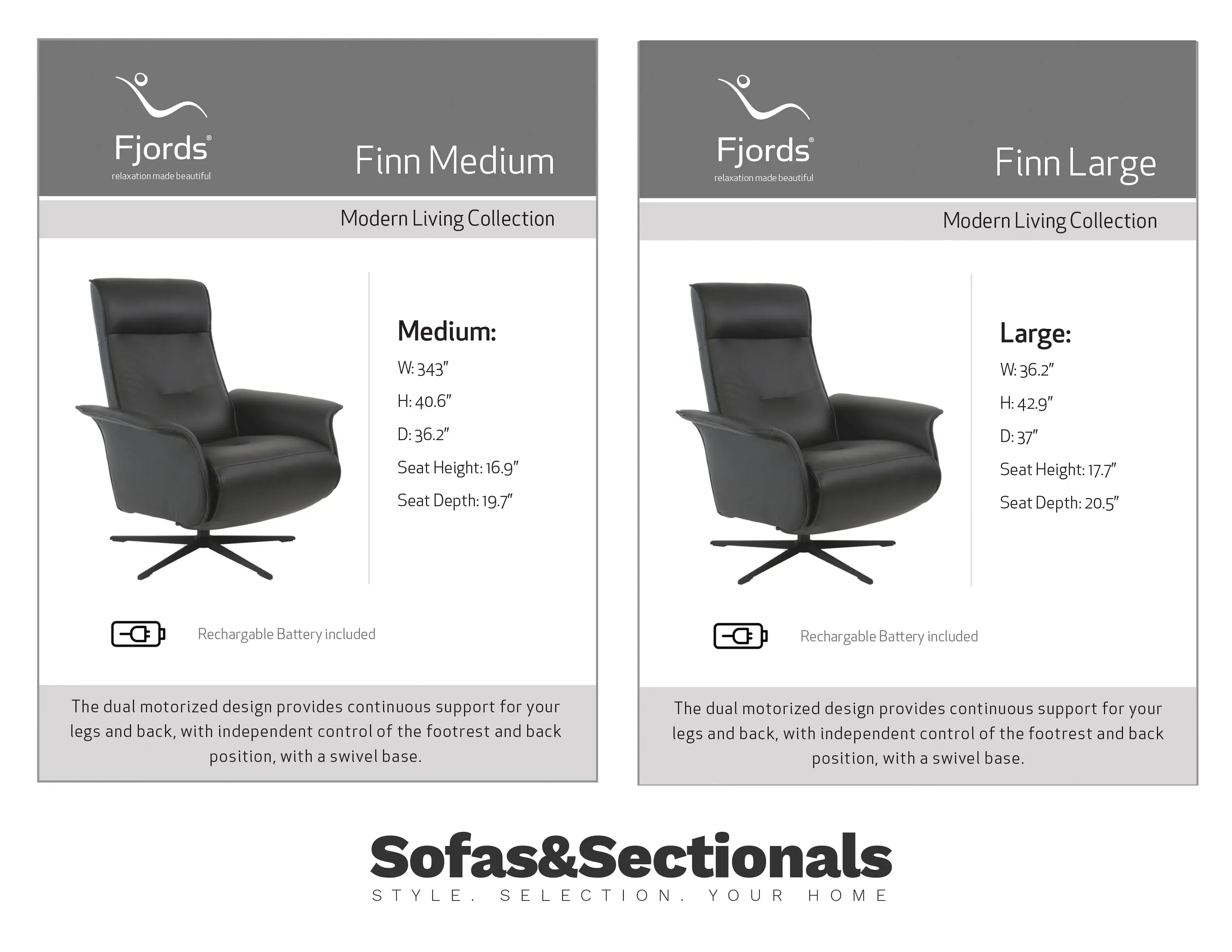 Finn Cordless Dual Power Recliner Black (2 Sizes) In Stock - Fast shipping 10 Finn Cordless Dual Power Recliner Black (2 Sizes) In Stock - Fast shipping