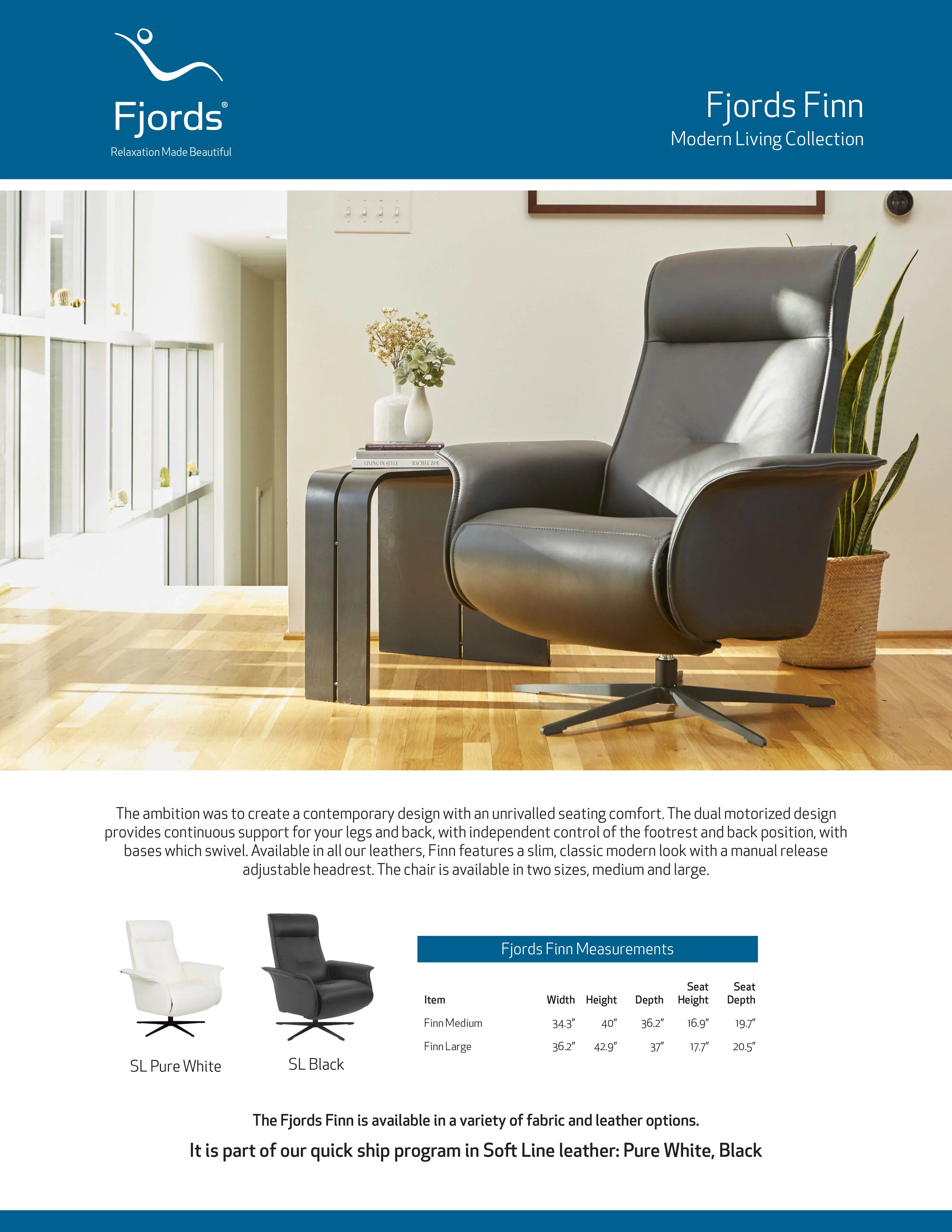 Finn Cordless Dual Power Recliner Black (2 Sizes) In Stock - Fast shipping 11 Finn Cordless Dual Power Recliner Black (2 Sizes) In Stock - Fast shipping