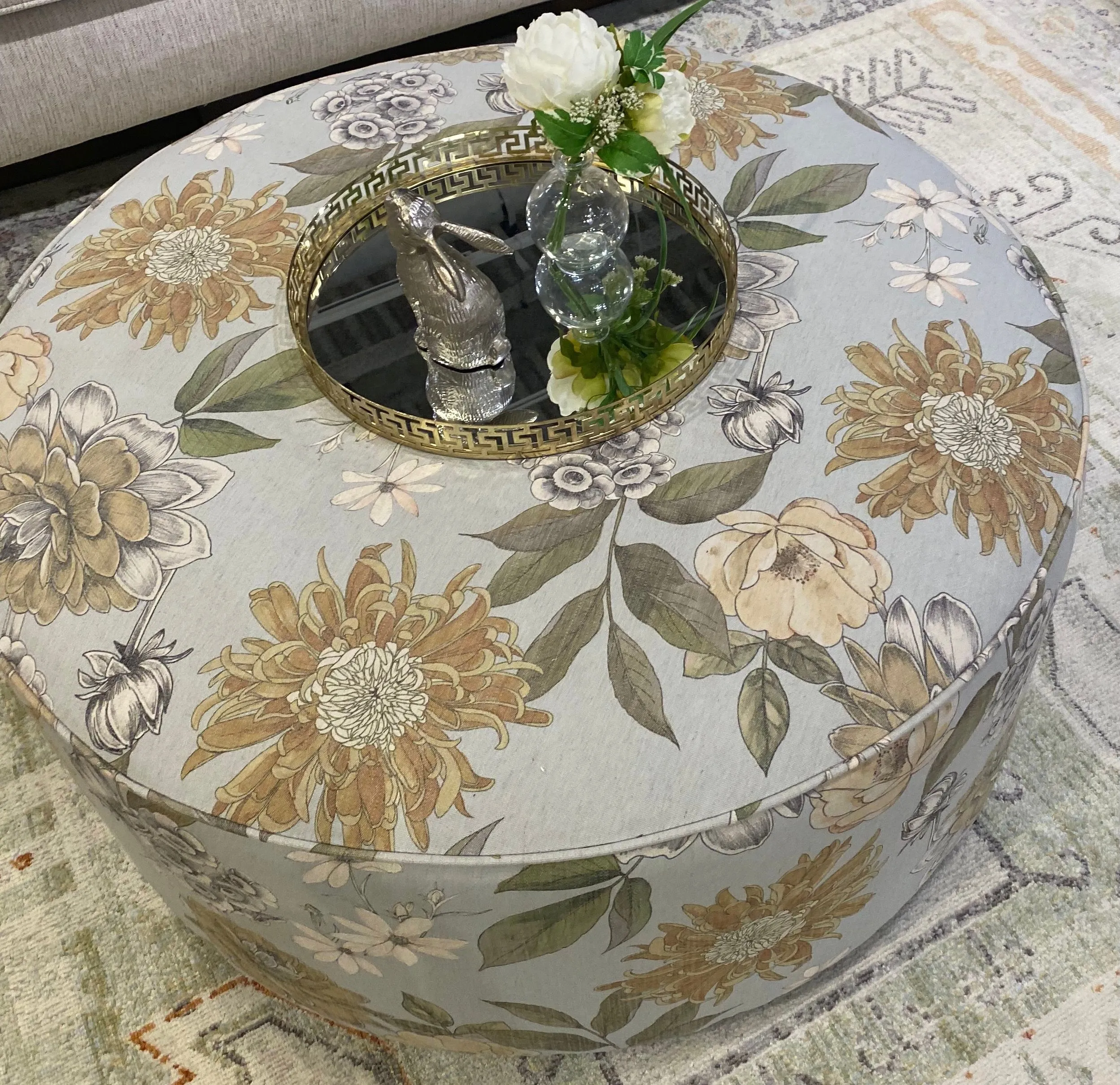 Flora 39" Powder Cocktail Ottoman 140 (In stock) 3 Flora 39" Powder Cocktail Ottoman 140 (In stock)