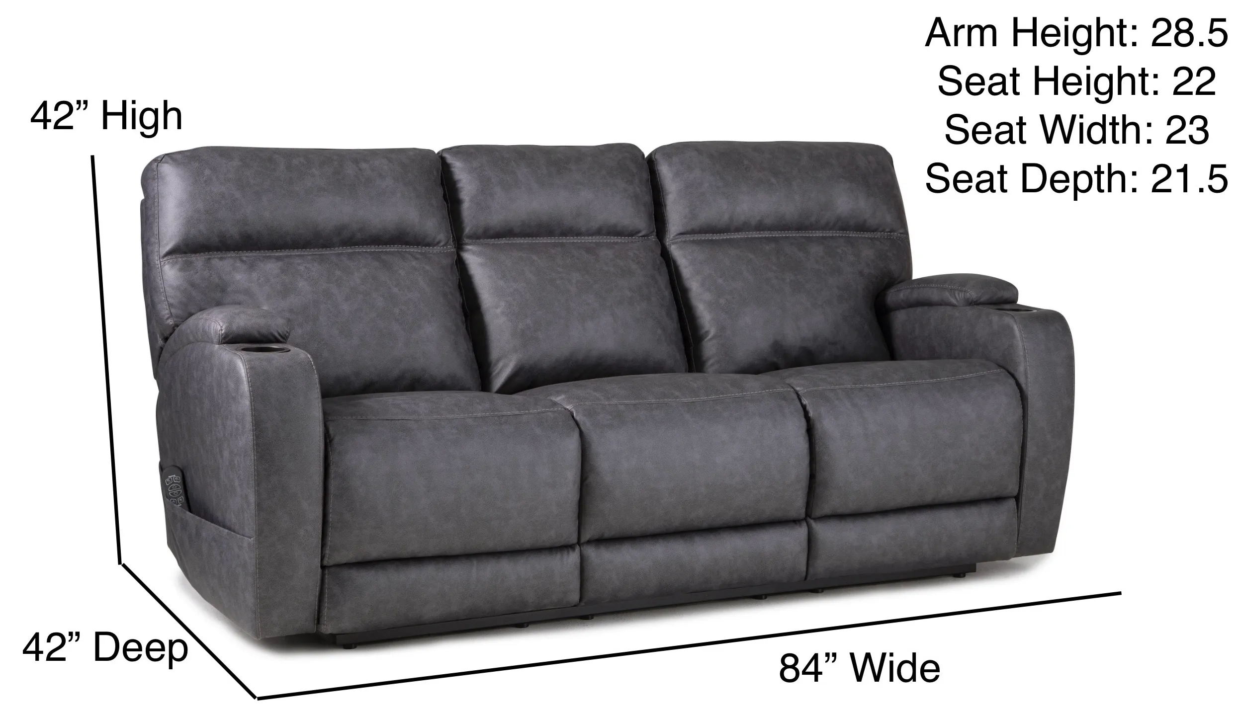 Jett Triple Power Wall Saver Recliner Grey (In stock) 5 Jett Triple Power Wall Saver Recliner Grey (In stock)