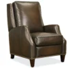 Kerley Leather Push Back Recliner (Brown) In stock