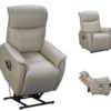 Leighton Power Lift Recliner w/Power Head Rest & Power Lumbar (Cream) 350 lbs. - In stock