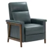 Lewiston All Leather Push Thru The Arms Recliner (Bluegray) In stock 37 Lewiston All Leather Push Thru The Arms Recliner (Bluegray) In stock