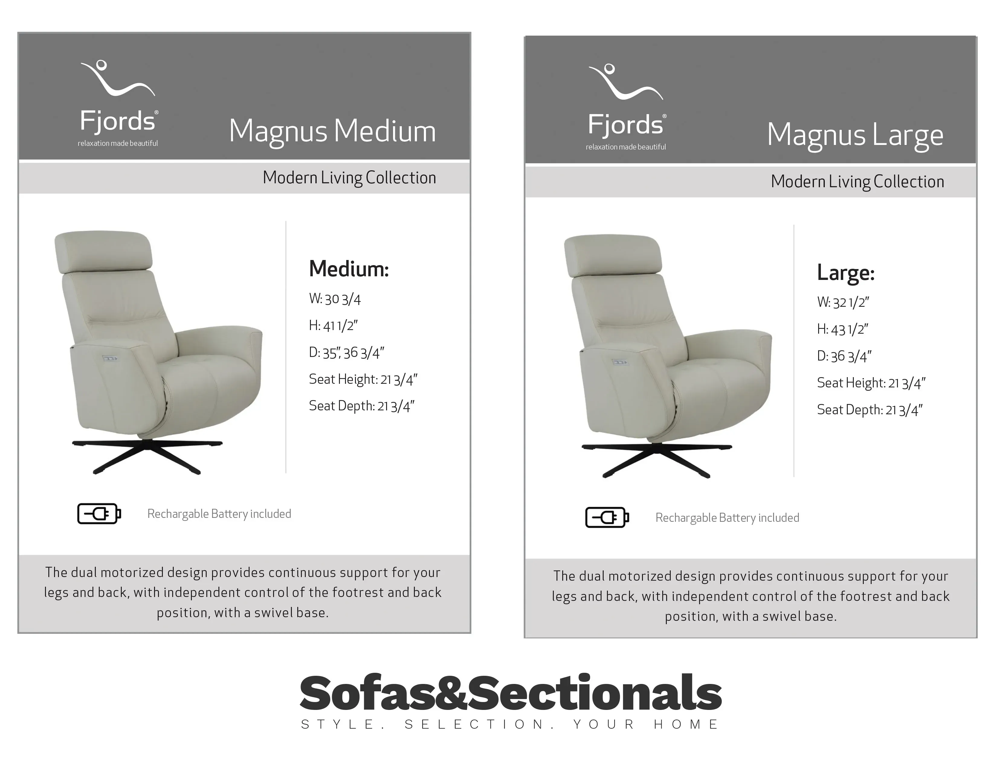 Magnus Cordless Dual Power Recliner Cigar (2 Sizes) In stock - Fast shipping 10 Magnus Cordless Dual Power Recliner Cigar (2 Sizes) In stock - Fast shipping