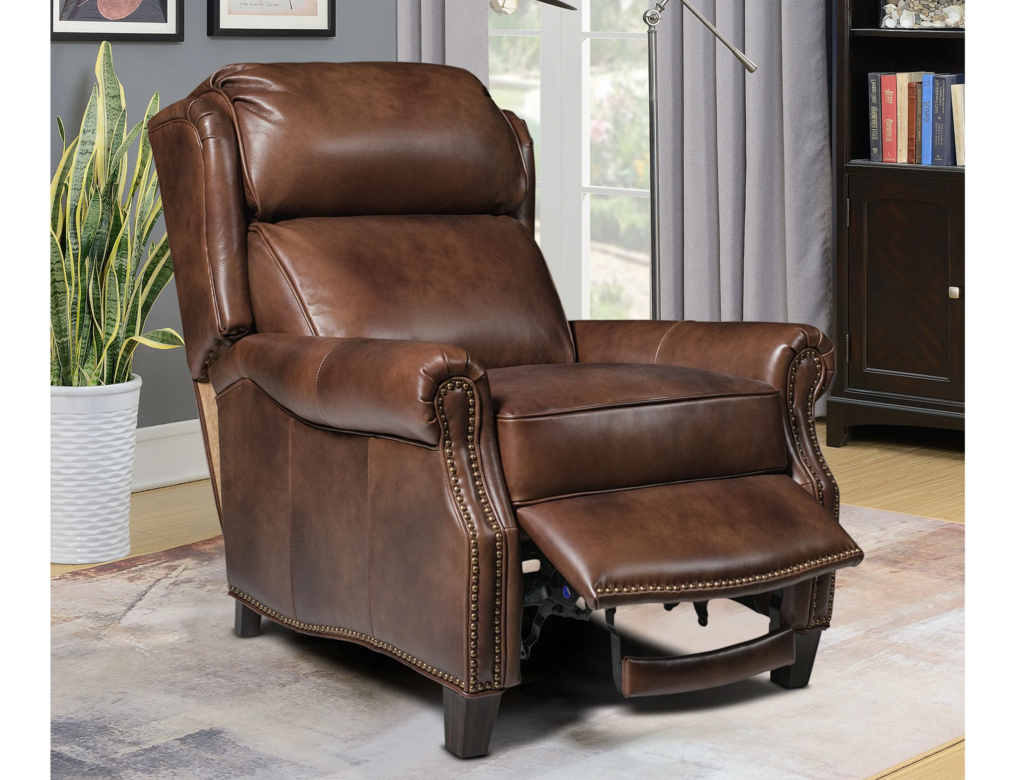Meade Leather Recliner (Cognac) In stock 5 Meade Leather Recliner (Cognac) In stock