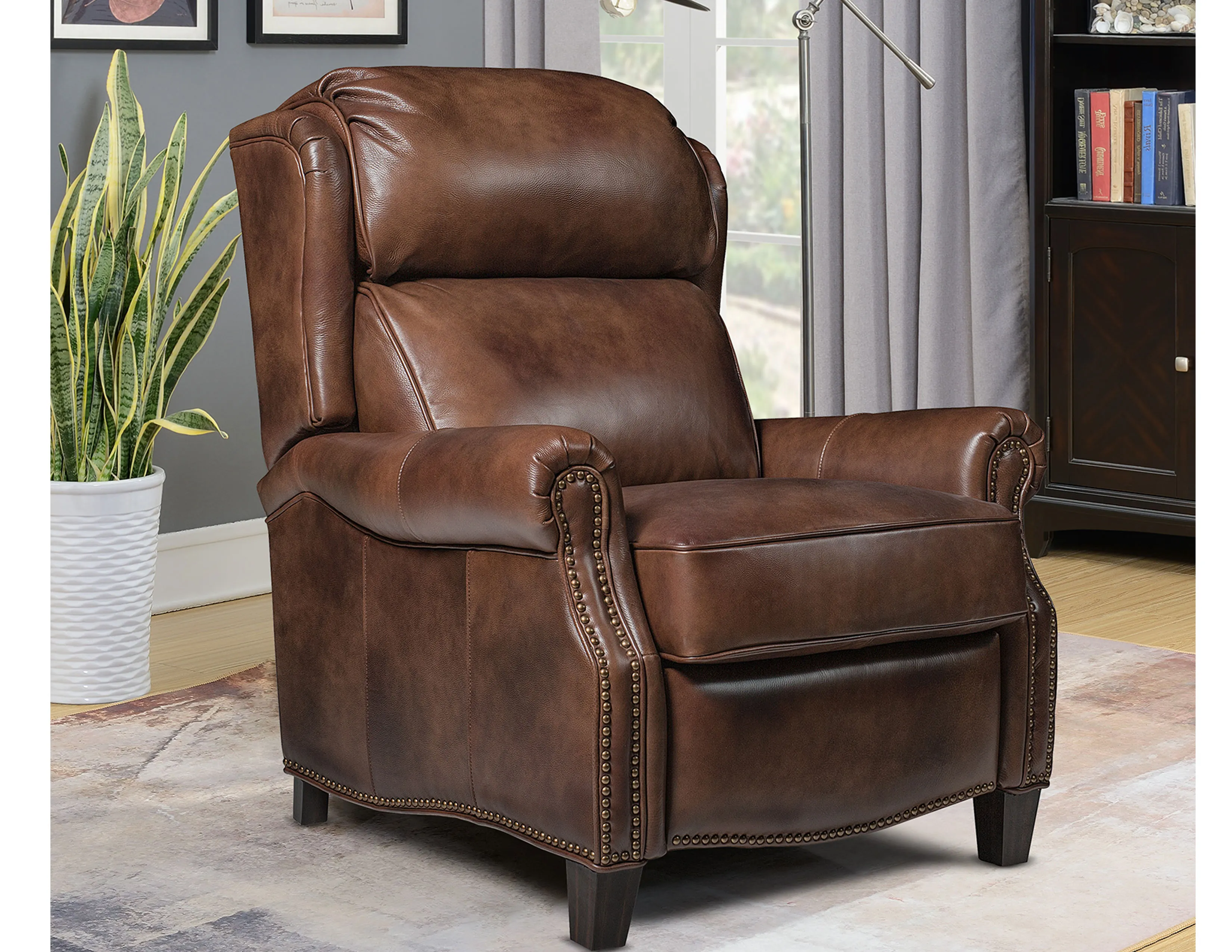 Meade Leather Recliner (Cognac) In stock 6 Meade Leather Recliner (Cognac) In stock