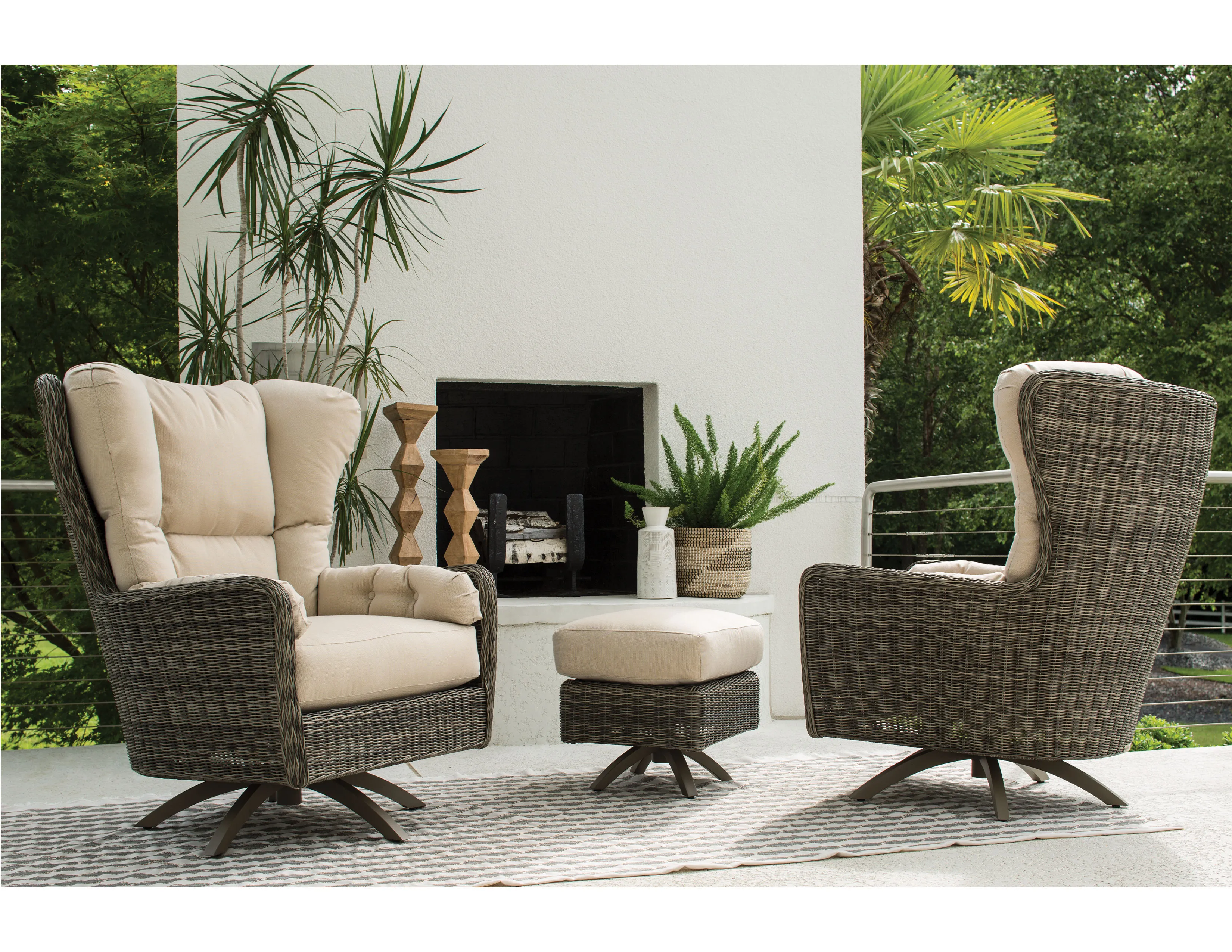 Cocoon High Back Swivel Chair and Ottoman - Made to order fabrics 1 Cocoon High Back Swivel Chair and Ottoman - Made to order fabrics