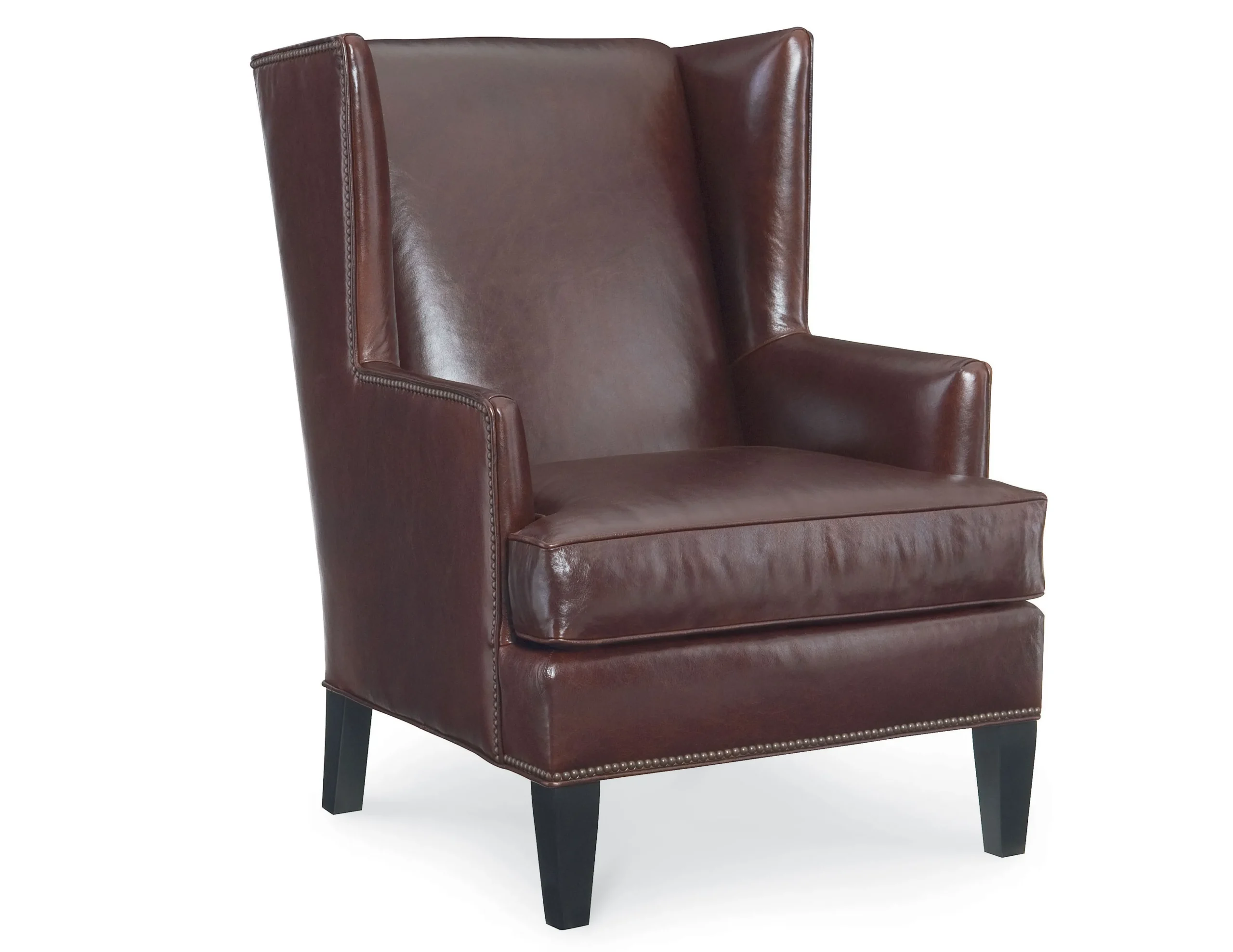 Eliot Nail Head Leather Wing Chair (+45 leathers) 1 Eliot Nail Head Leather Wing Chair (+45 leathers)