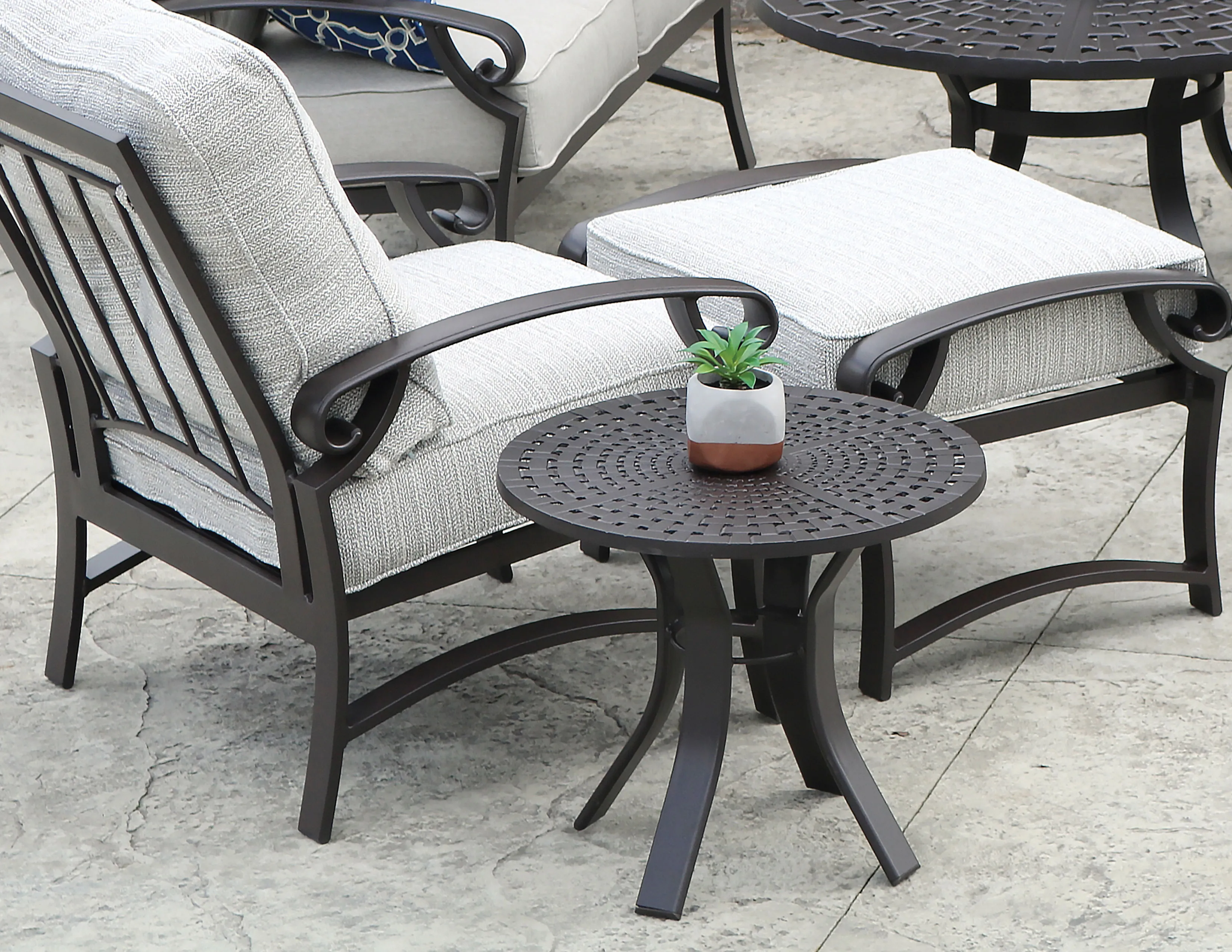 Cast Weave Tables - End and Cocktail (8 Metal Finishes) 1 Cast Weave Tables - End and Cocktail (8 Metal Finishes)