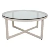 Contempo Glass Top Tables - End Table - Cocktail Table (8 Metal Finishes)