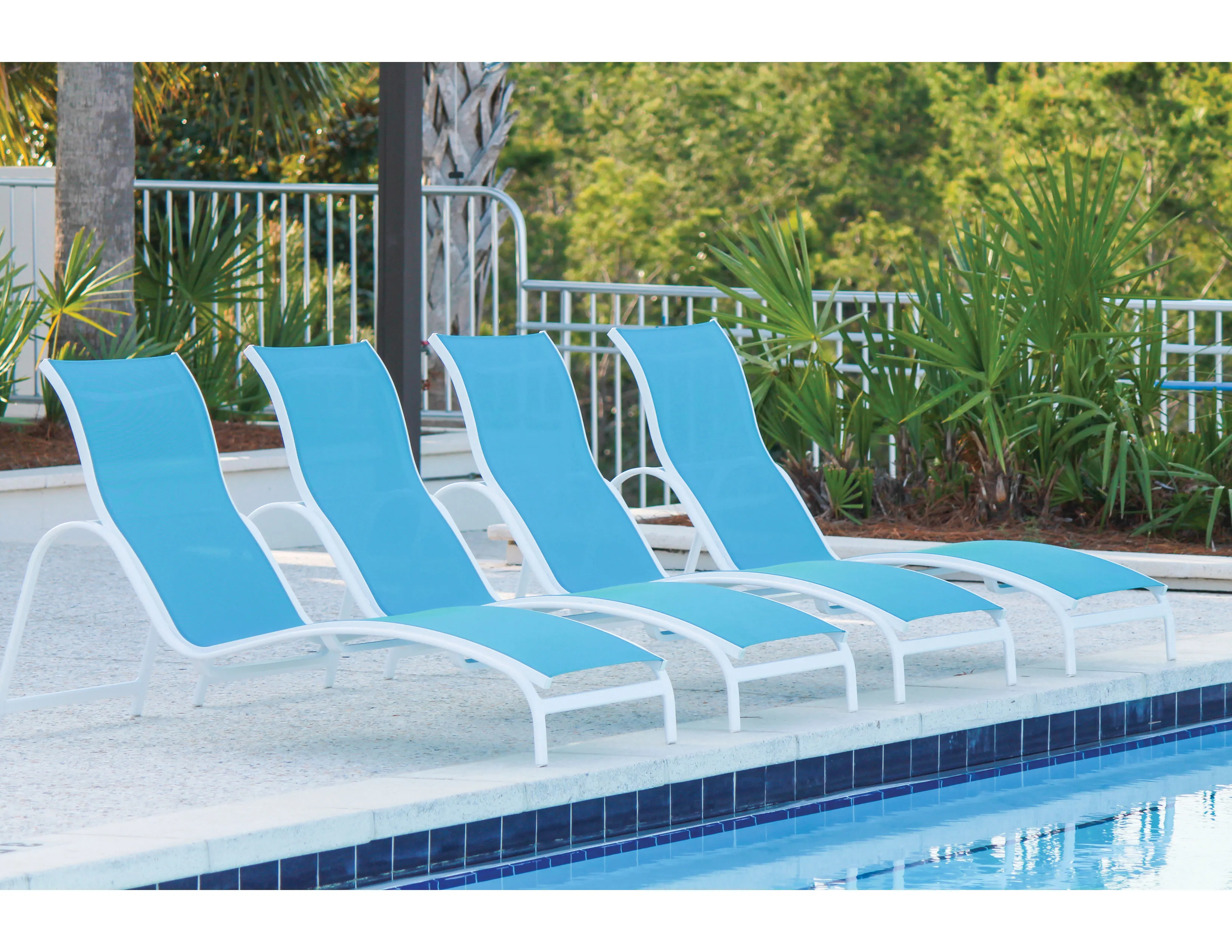 Dune Sling Chaise Lounge (Stackable) 24 fabrics - 8 metal finishes 3 Dune Sling Chaise Lounge (Stackable) 24 fabrics - 8 metal finishes