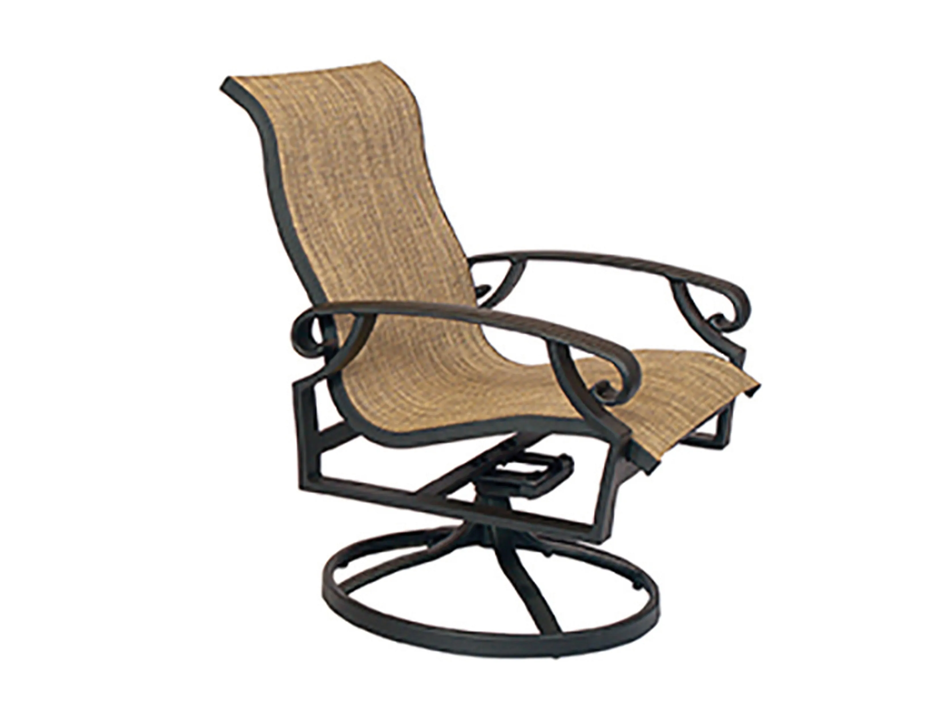 Monterey Sling Outdoor Swivel Rocker Lounge Chair (24 fabrics - 8 metal finishes) 1 Monterey Sling Outdoor Swivel Rocker Lounge Chair (24 fabrics - 8 metal finishes)