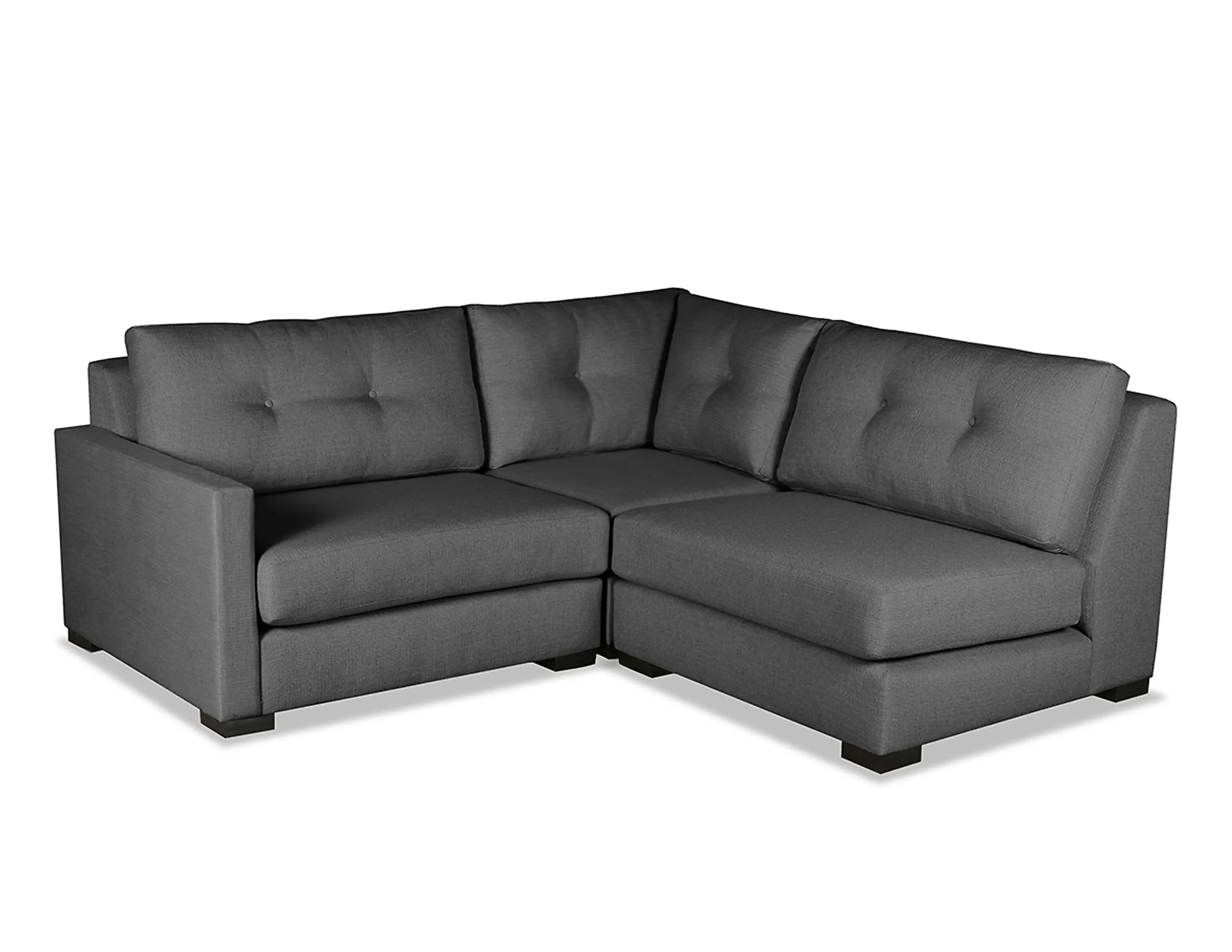 Chester Buttoned 3 Pieces Modular Sectional w/ Right Open End (3 Colors Available) 1 Chester Buttoned 3 Pieces Modular Sectional w/ Right Open End (3 Colors Available)