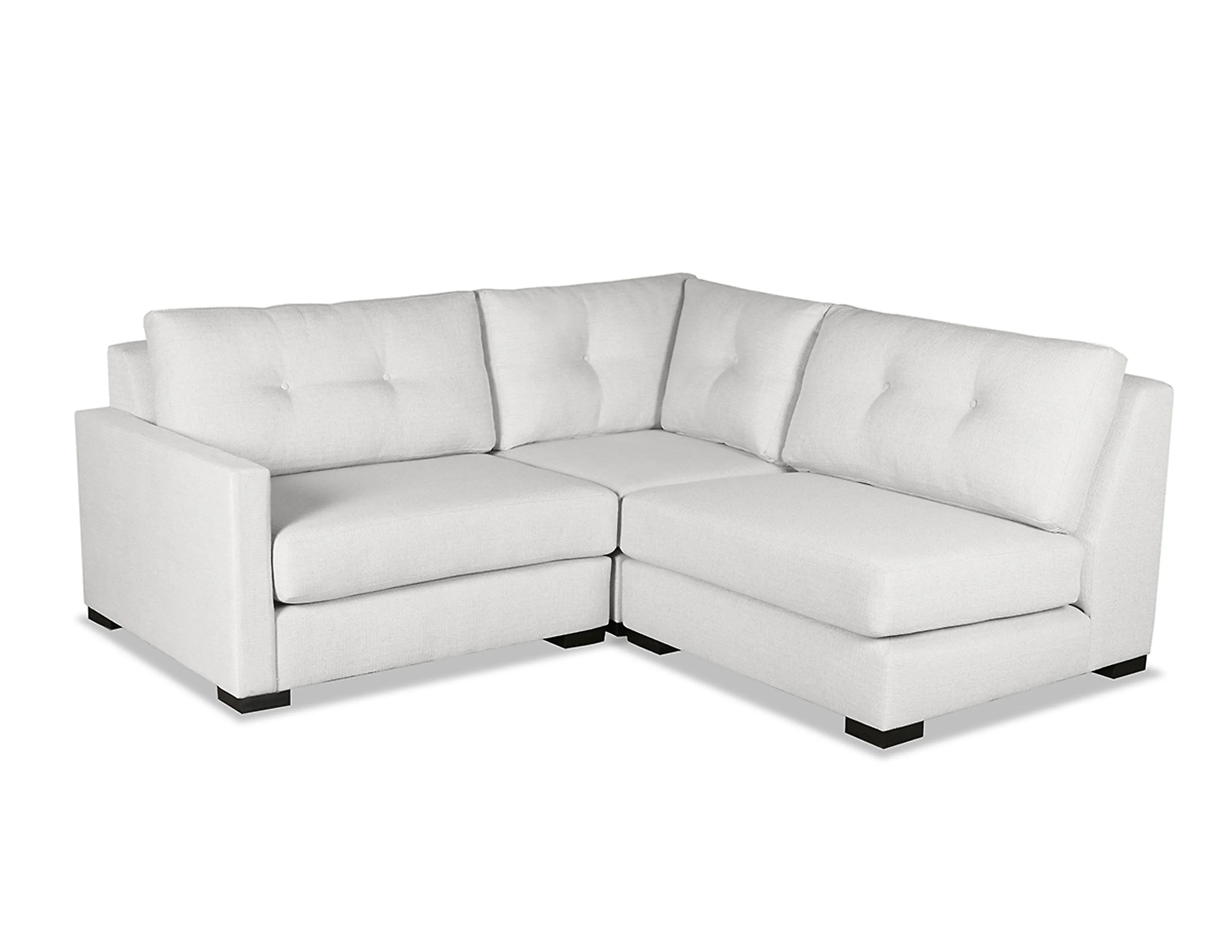 Chester Buttoned 3 Pieces Modular Sectional w/ Right Open End (3 Colors Available) 3 Chester Buttoned 3 Pieces Modular Sectional w/ Right Open End (3 Colors Available)