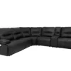 Spartacus Power Headrest Power Reclining Sectional Black (Leather like fabric) In stock - Fast shipping