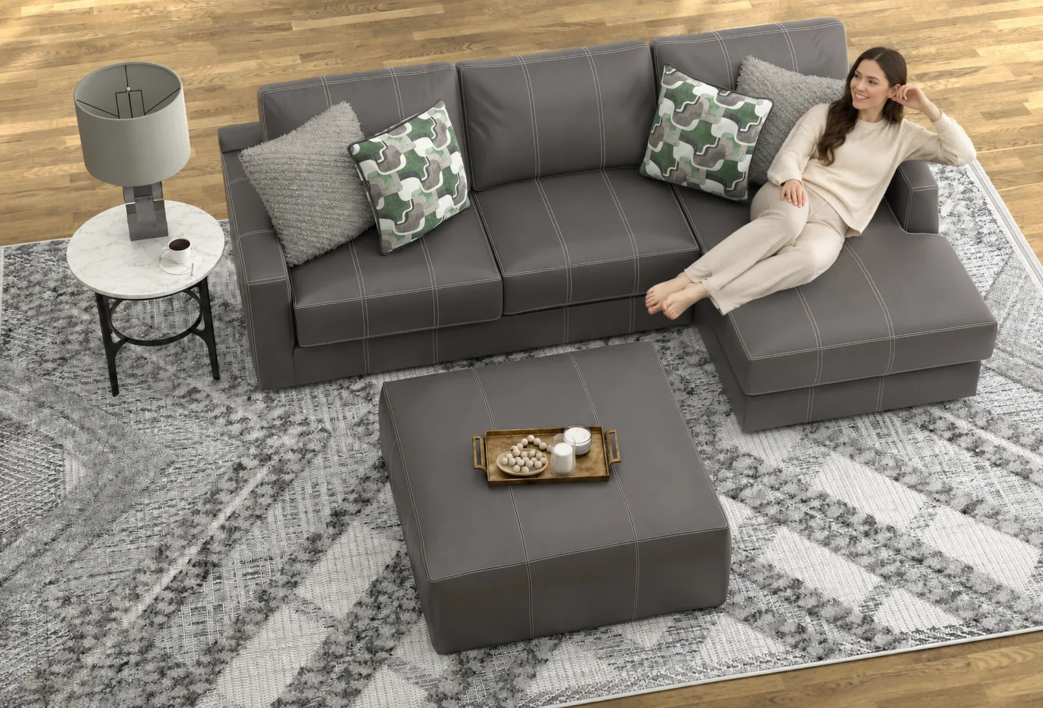 Minori Modular Leather Sectional (includes pillows (2 colors) 10 Minori Modular Leather Sectional (includes pillows (2 colors)