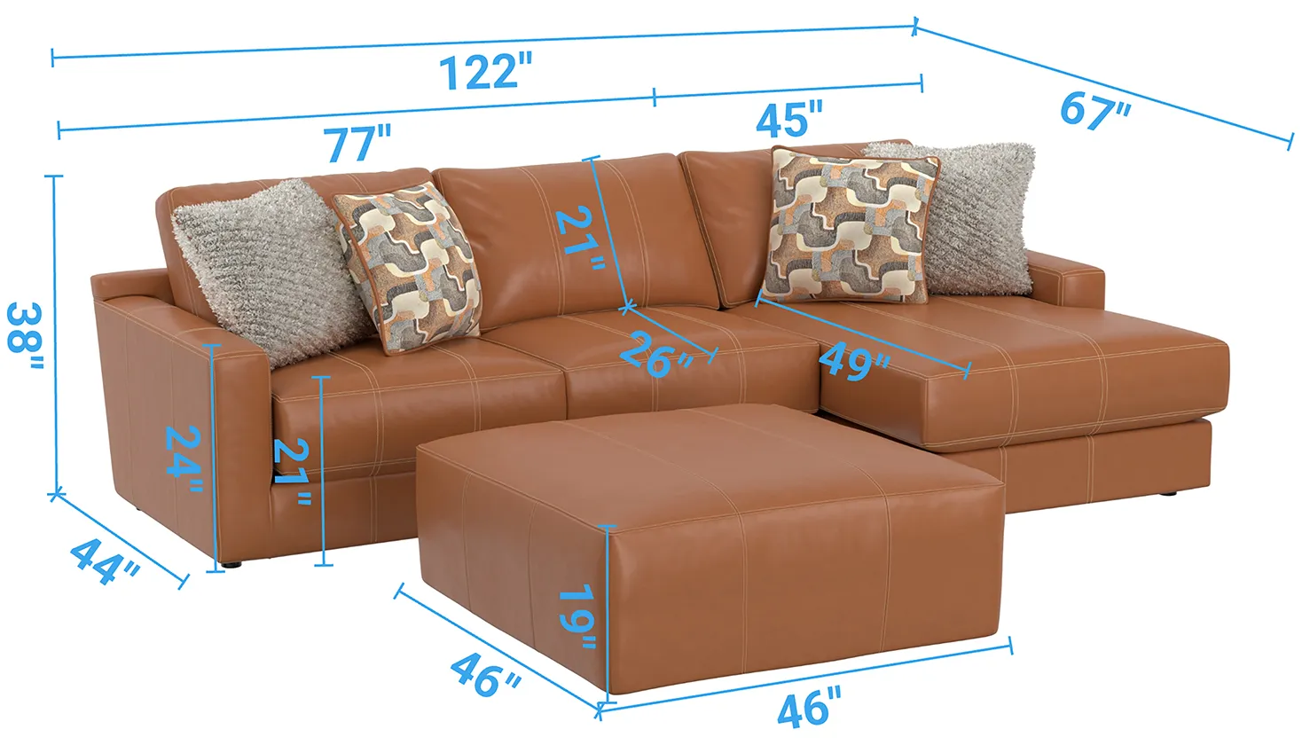 Minori Modular Leather Sectional (includes pillows (2 colors) 23 Minori Modular Leather Sectional (includes pillows (2 colors)