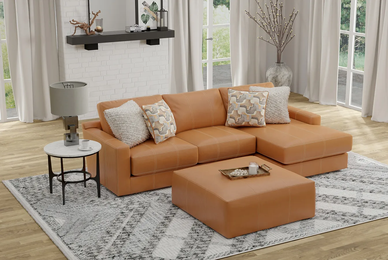 Minori Modular Leather Sectional (includes pillows (2 colors) 27 Minori Modular Leather Sectional (includes pillows (2 colors)