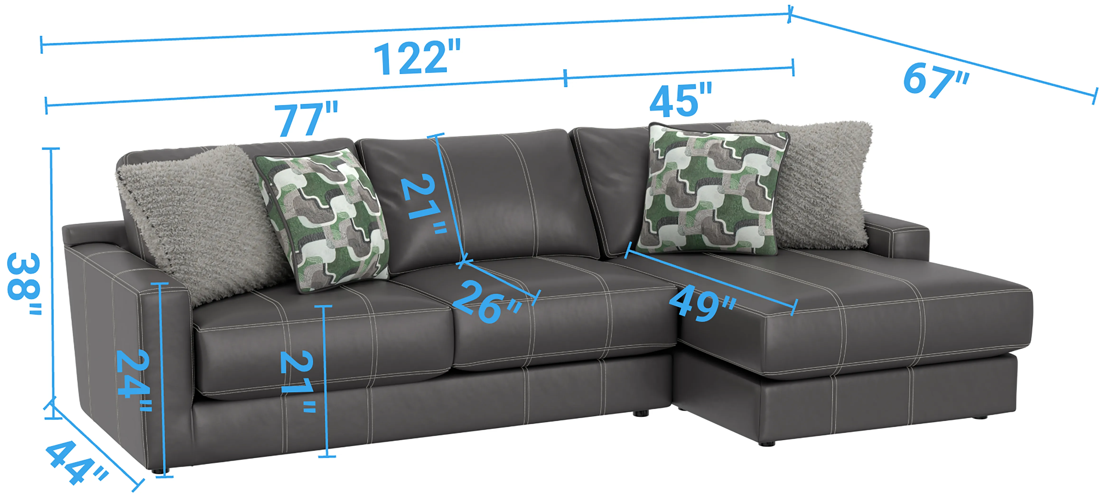 Minori Modular Leather Sectional (includes pillows (2 colors) 4 Minori Modular Leather Sectional (includes pillows (2 colors)