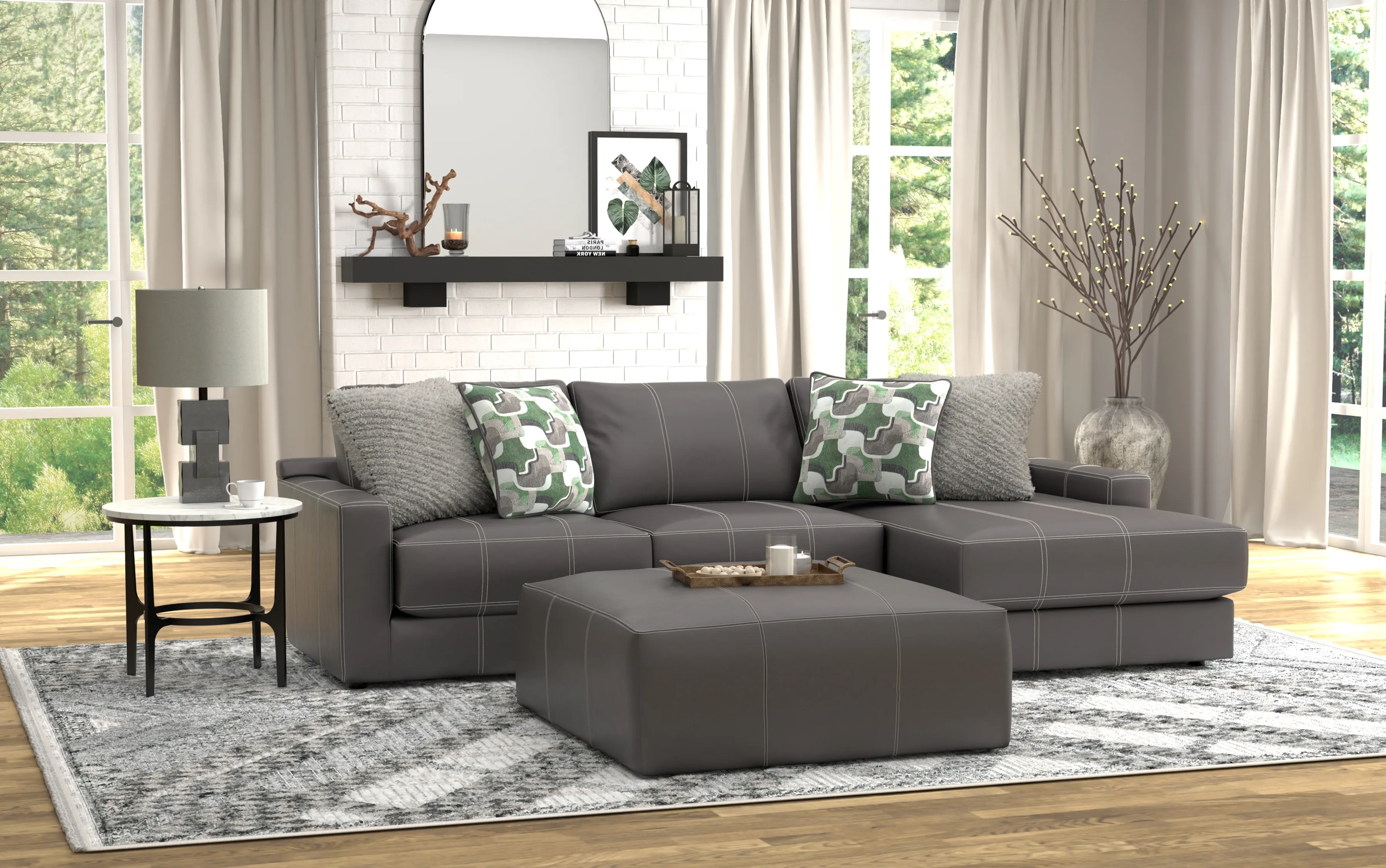 Minori Modular Leather Sectional (includes pillows (2 colors) 7 Minori Modular Leather Sectional (includes pillows (2 colors)