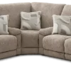 Beacon Three Piece Lay Flat Triple Reclining Sectional with Drop Down Table - 115" x 124" (includes pillows)