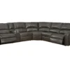 Swift Power Headrest Power Reclining Sectional Twilight Leather  (In stock - Fast shipping)