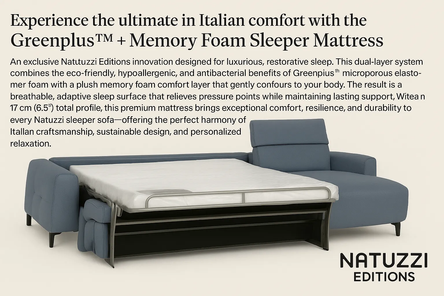 Capri C325 Chaise Sleeper Sectional (+55 leathers) 5 Capri C325 Chaise Sleeper Sectional (+55 leathers)
