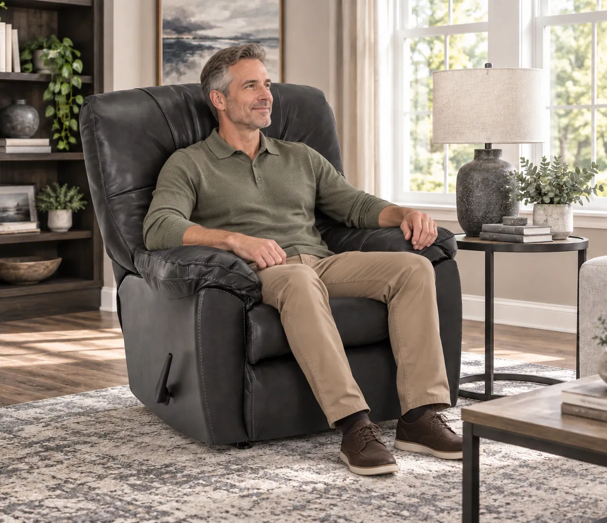 Connery 4703 Leather Match Rocker Recliner (Genuine Leather Where It Matters) 2 colors 15 Connery 4703 Leather Match Rocker Recliner (Genuine Leather Where It Matters) 2 colors