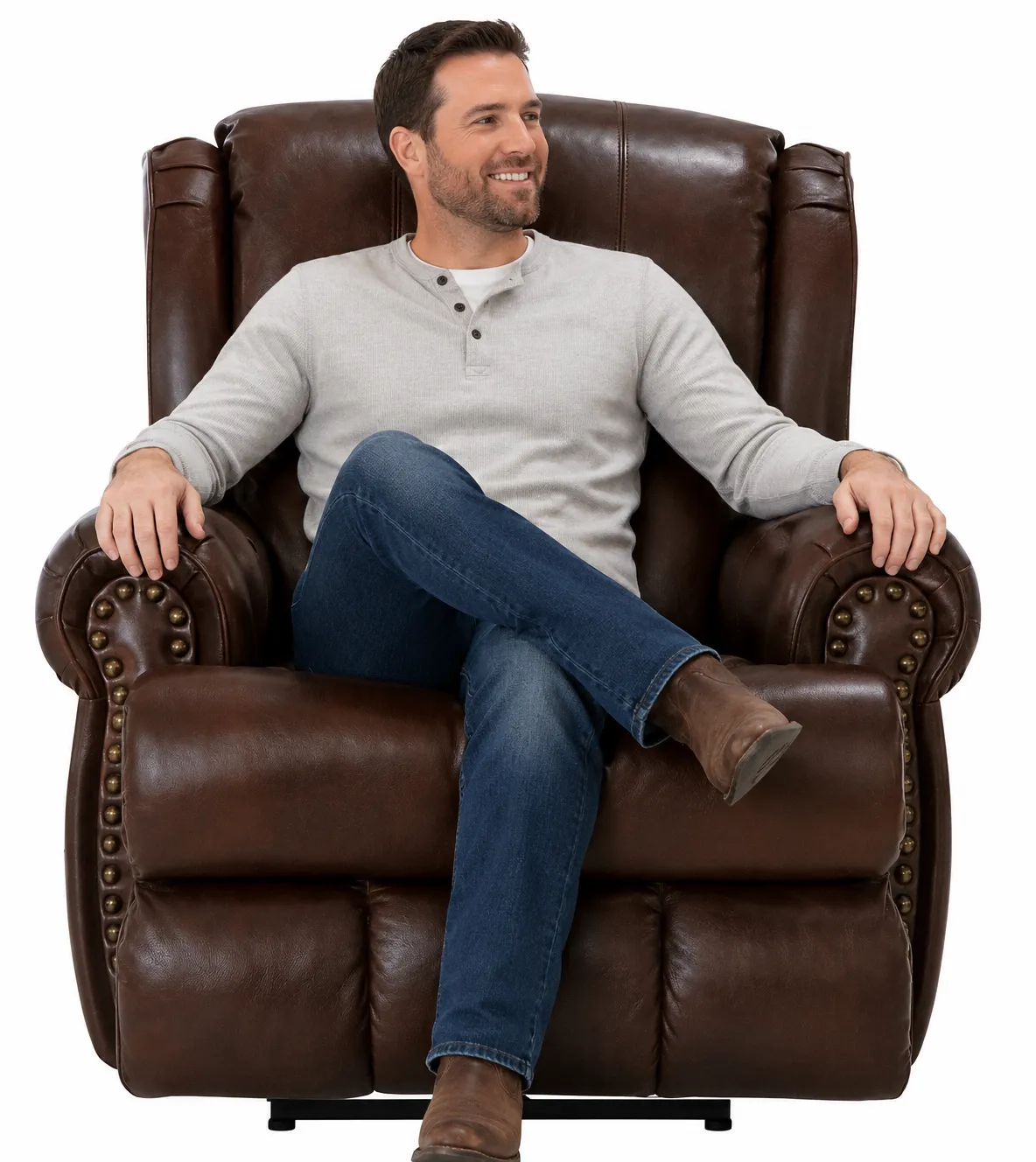 Duncan Leather Recliner Classic Leather Style, Smooth Gliding Comfort (two colors) 13 Duncan Leather Recliner Classic Leather Style, Smooth Gliding Comfort (two colors)