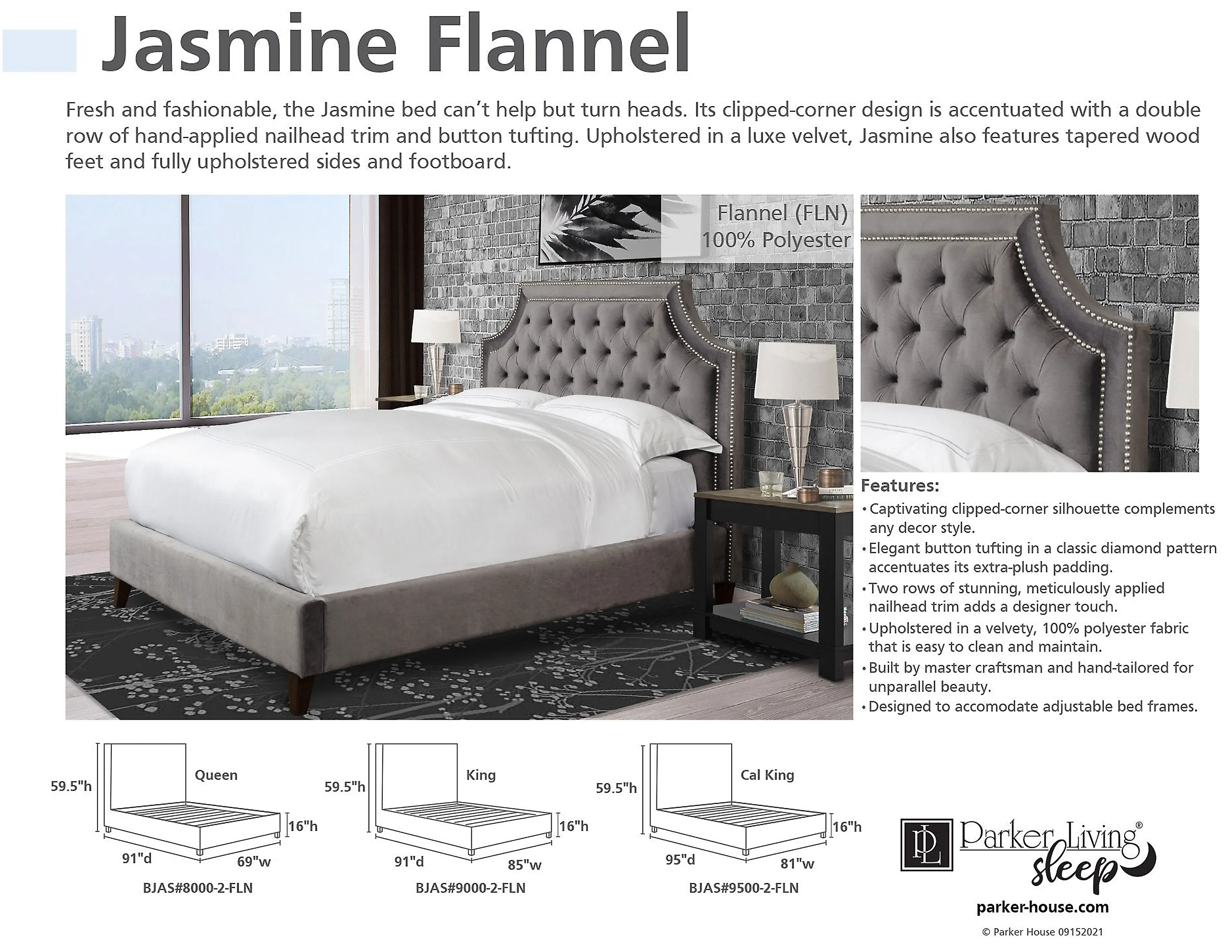 Jasmine Flannel Queen or King Complete Bed 6 Jasmine Flannel Queen or King Complete Bed