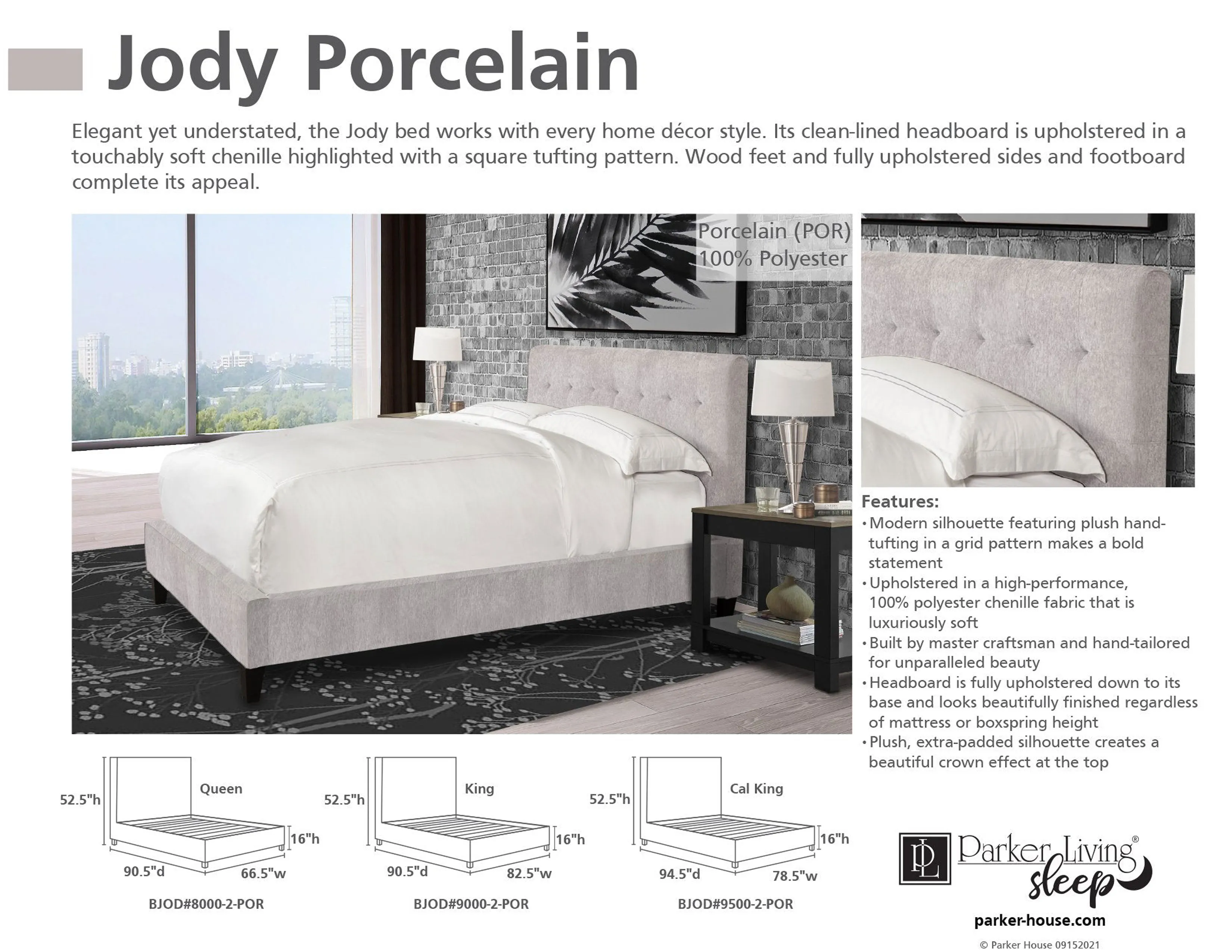 Jody Porcelain Queen or King Headboard 3 Jody Porcelain Queen or King Headboard