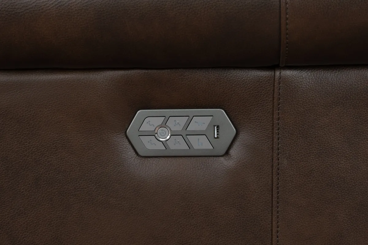 Philadelphia Leather Power Recliner w/Power Head Rest & Power Lumbar (Walnut) In stock 7 Philadelphia Leather Power Recliner w/Power Head Rest & Power Lumbar (Walnut) In stock