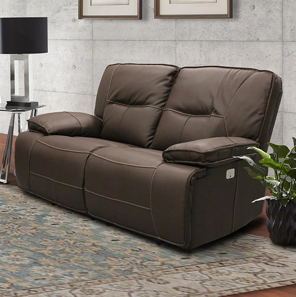 Spartacus Chocolate Power Headrest Power Reclining Loveseat