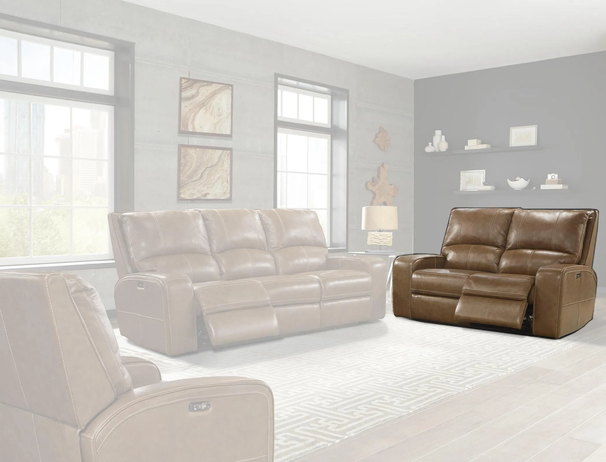 Swift Bourbon Power Headrest Power Reclining Loveseat 2 Swift Bourbon Power Headrest Power Reclining Loveseat