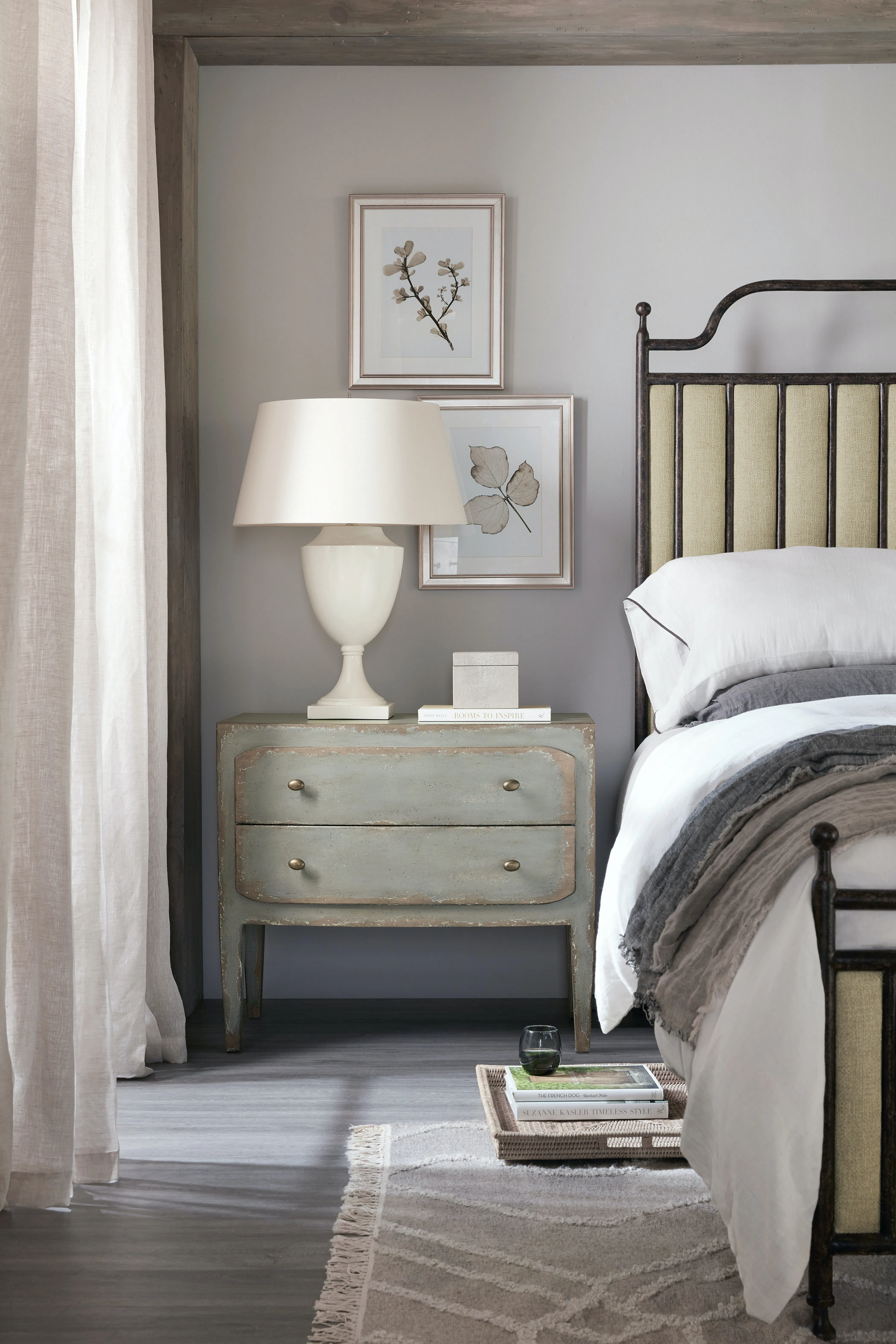Ciao Bella Two-Drawer Nightstand- Speckled Gray 4 Ciao Bella Two-Drawer Nightstand- Speckled Gray